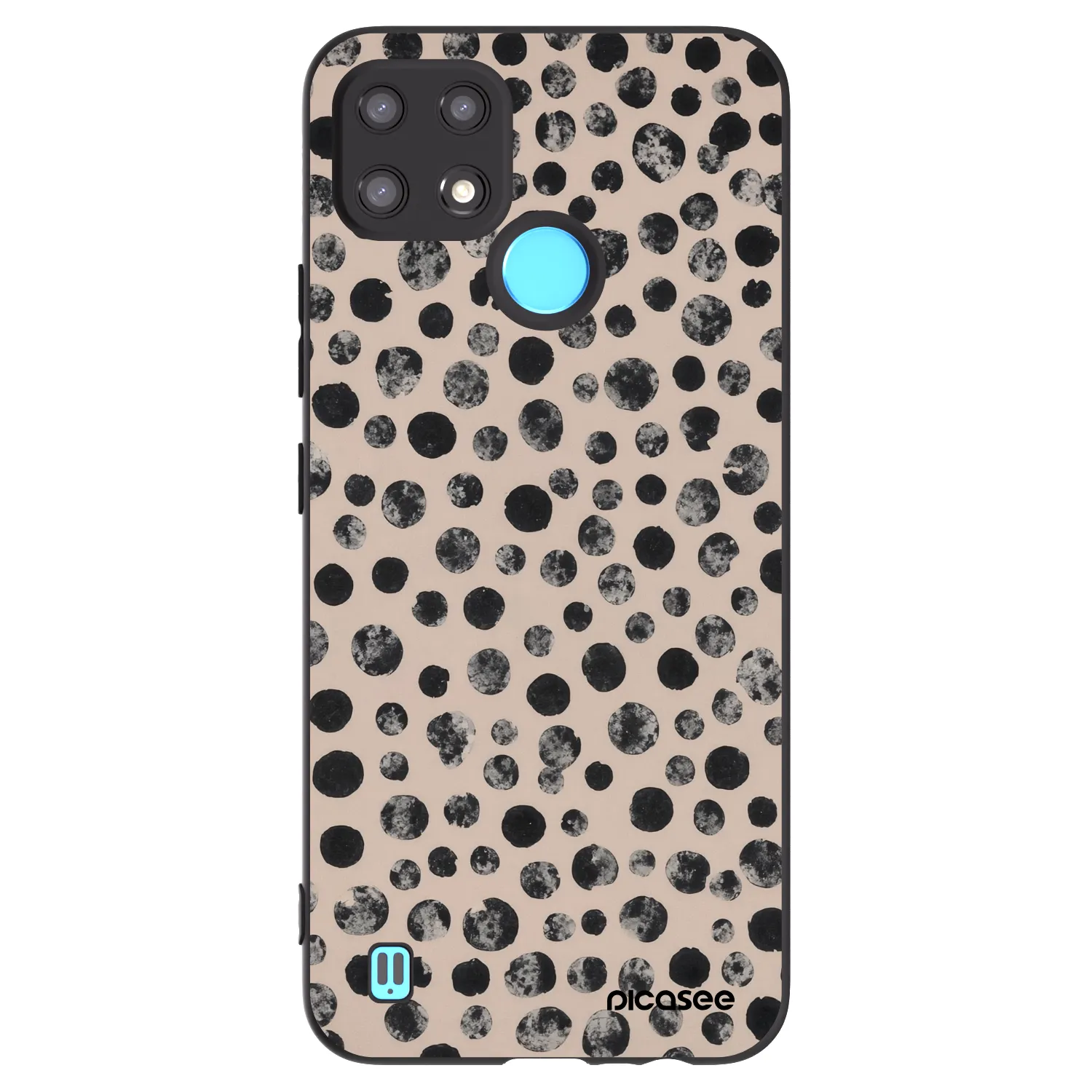Picasee silikonowe czarne etui na Realme C21 - Dots