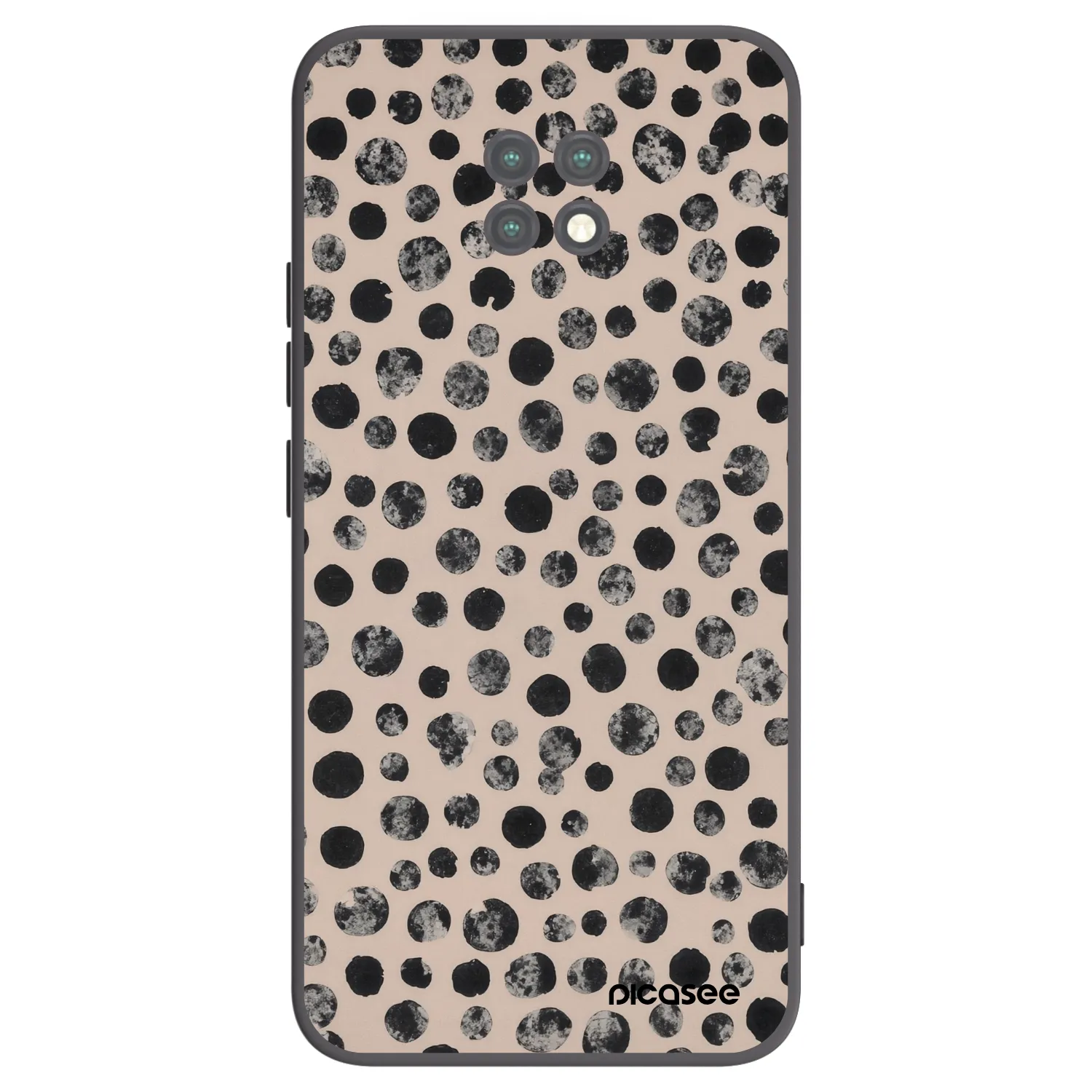 Picasee silikonowe czarne etui na Xiaomi Redmi Note 9T - Dots