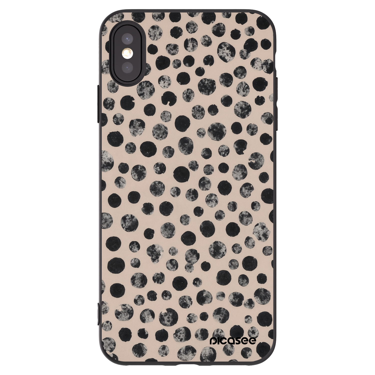 Picasee silikonowe czarne etui na Apple iPhone XS Max - Dots