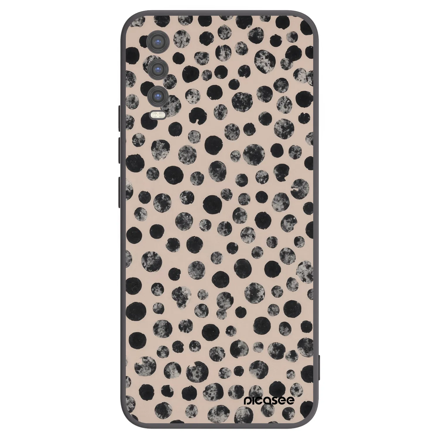 Picasee silikonowe czarne etui na Vivo Y20s - Dots