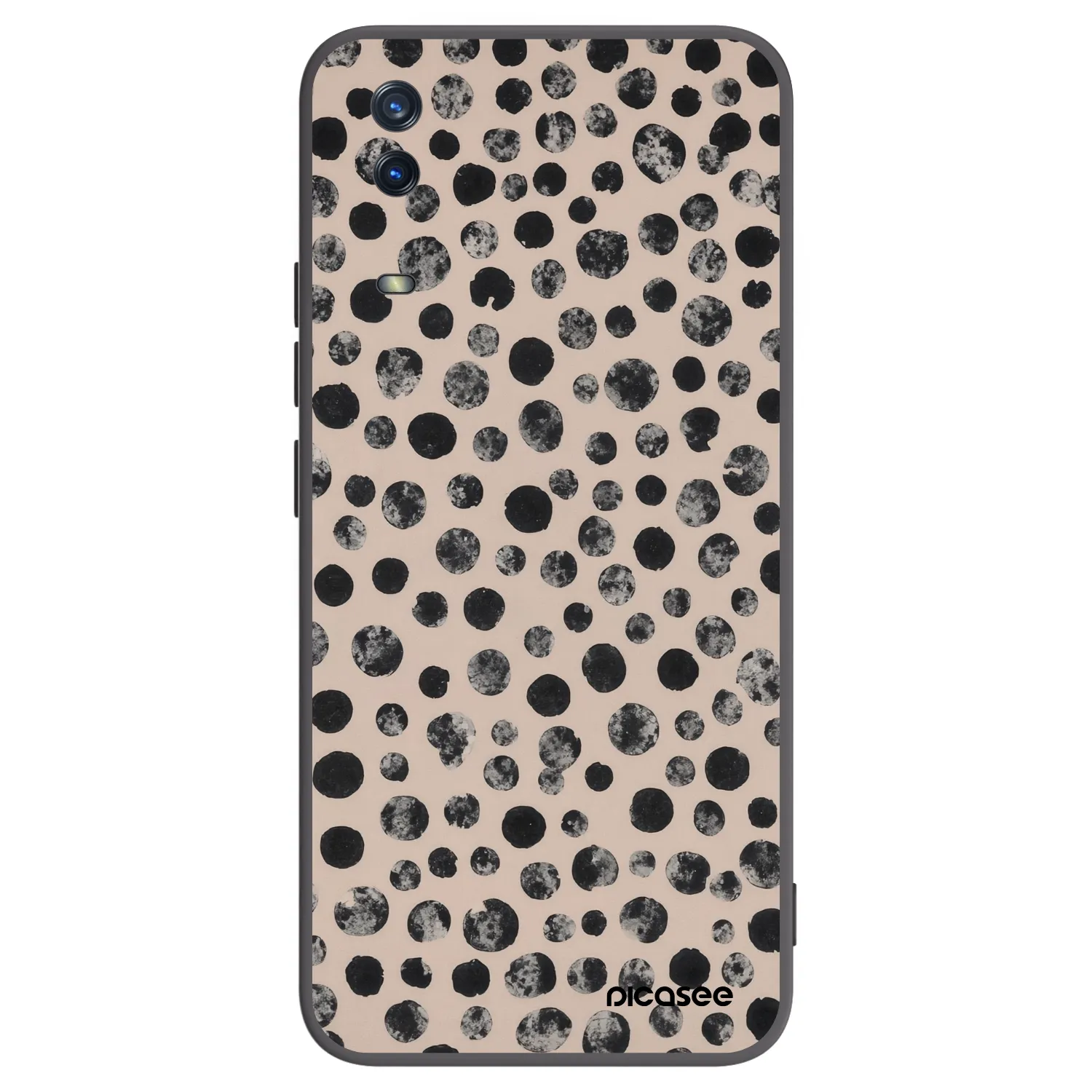 Picasee silikonowe czarne etui na Vivo Y11s - Dots