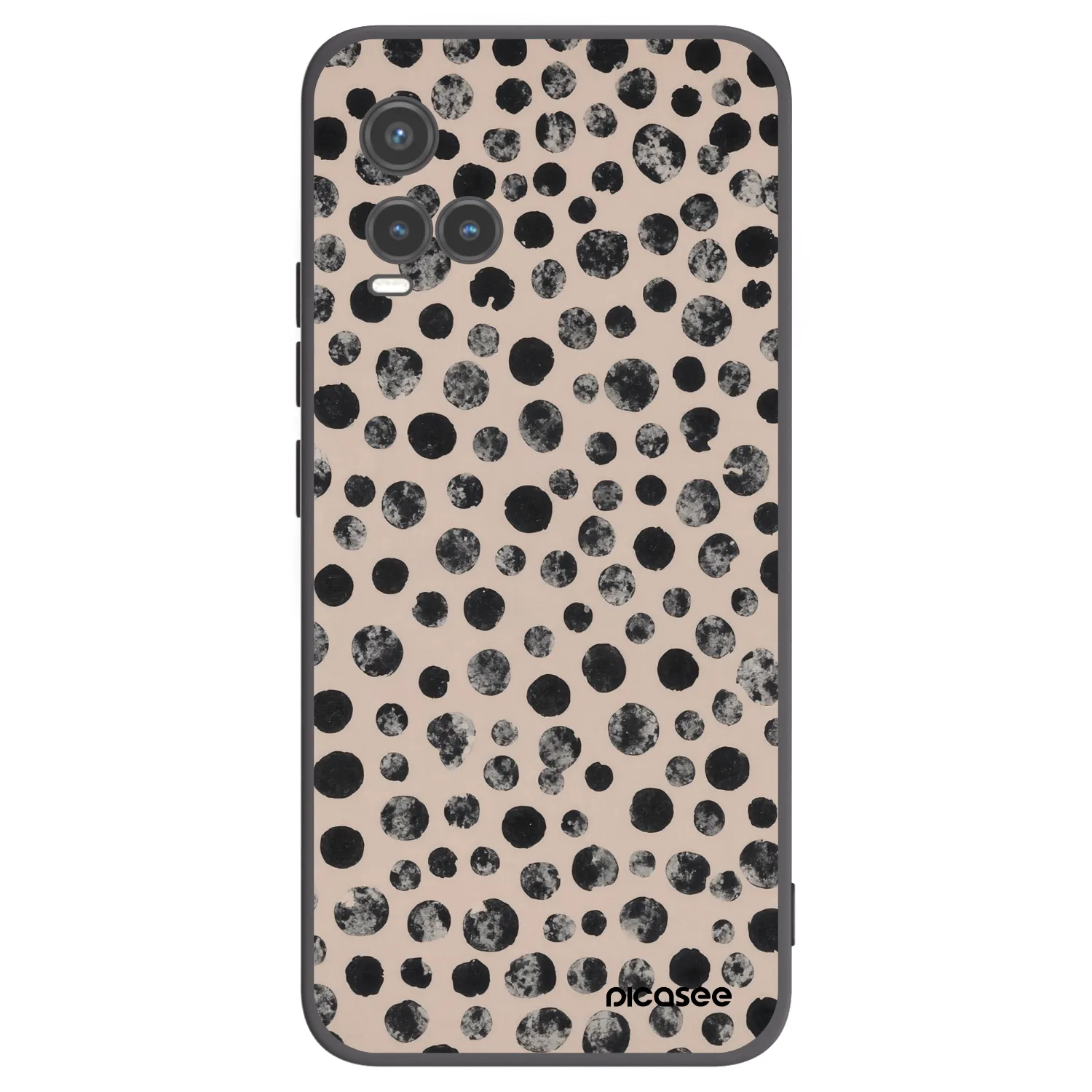Picasee silikonowe czarne etui na Vivo Y33s - Dots