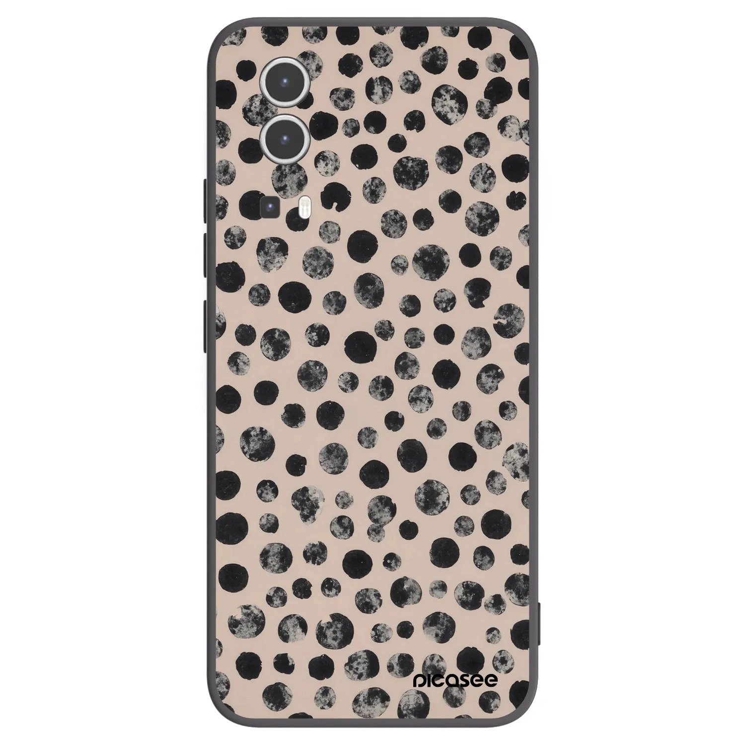 Picasee silikonowe czarne etui na Vivo Y72 5G - Dots