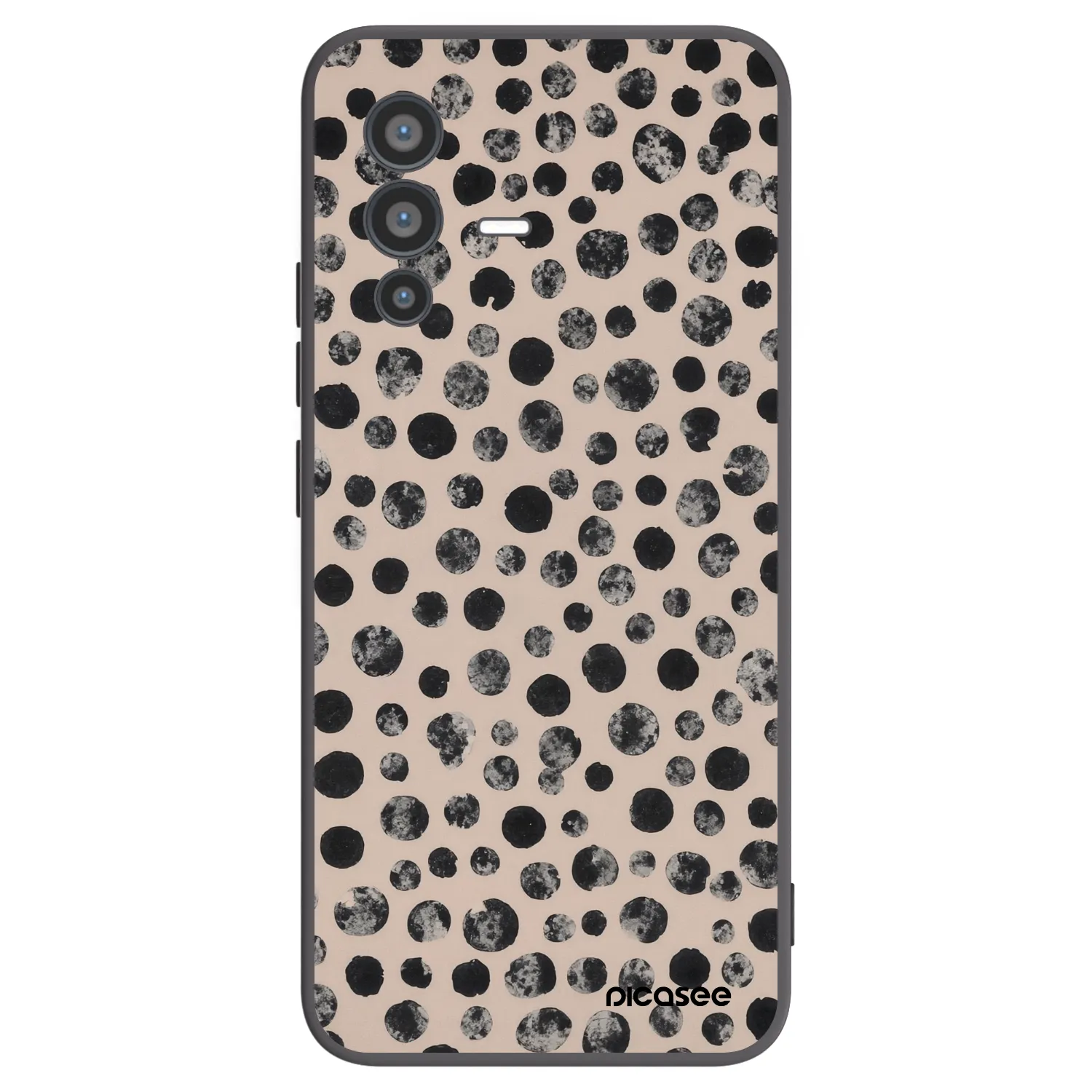 Picasee silikonowe czarne etui na Vivo V23 5G - Dots