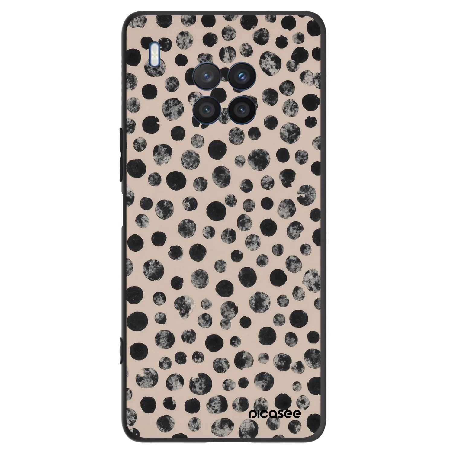 Picasee silikonowe czarne etui na Honor 50 Lite - Dots