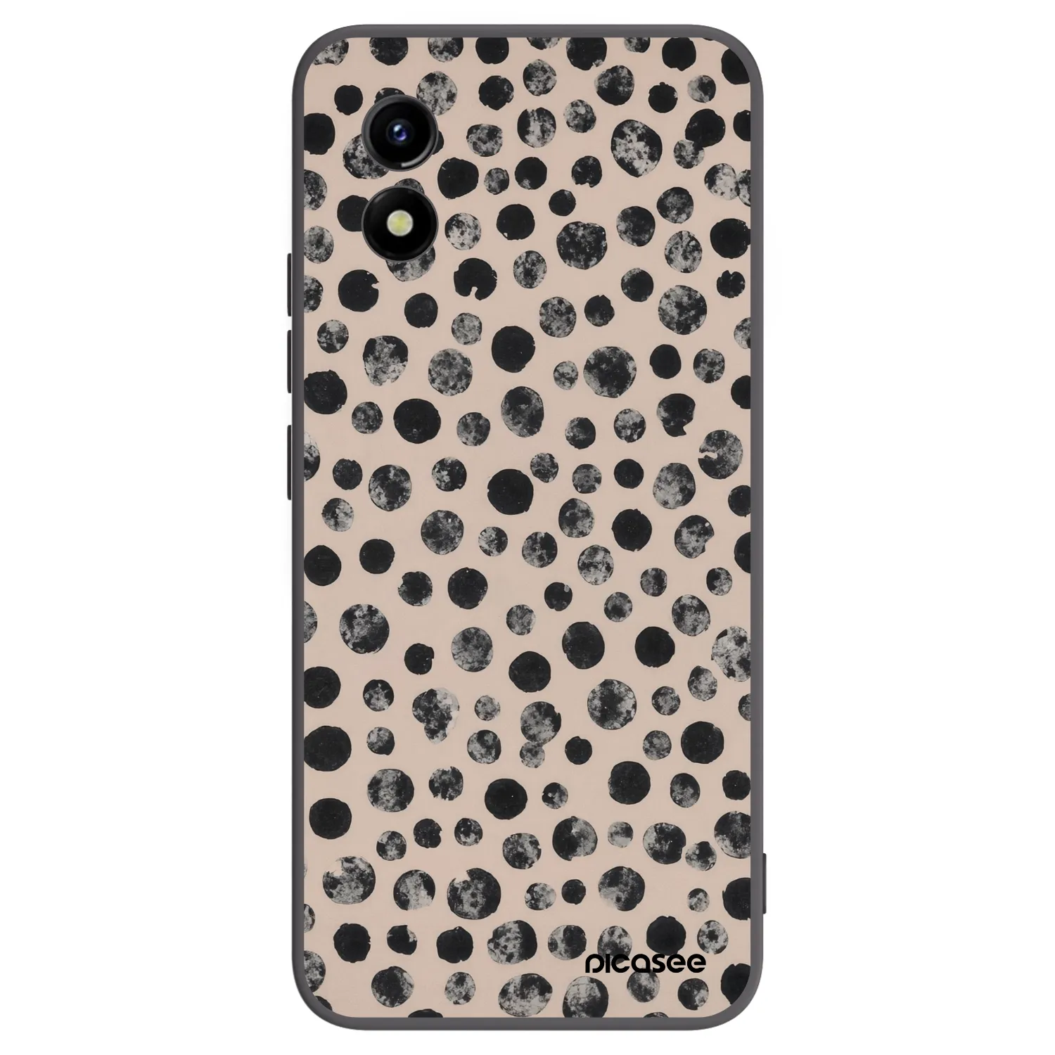 Picasee silikonowe czarne etui na Vivo Y01 - Dots