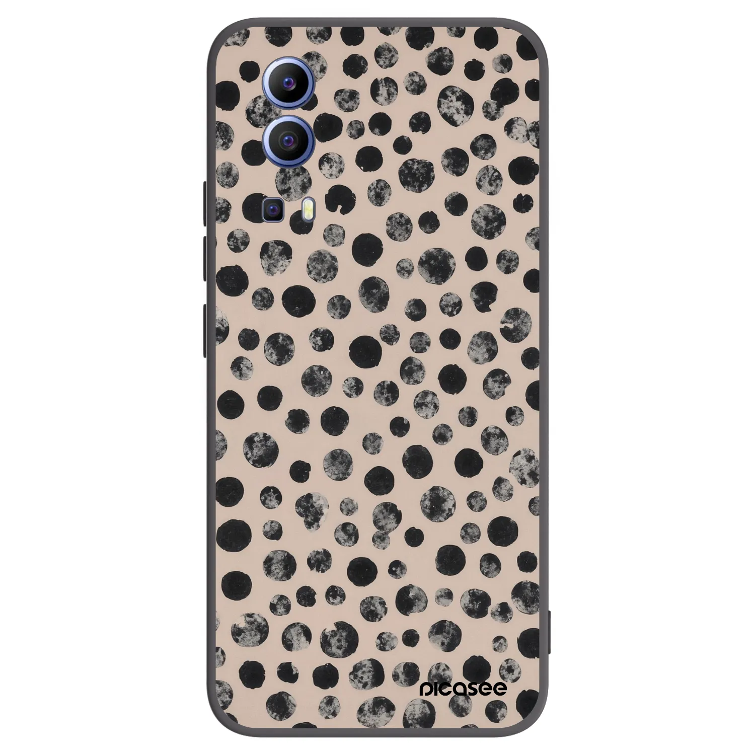 Picasee silikonowe czarne etui na Vivo Y52 5G - Dots