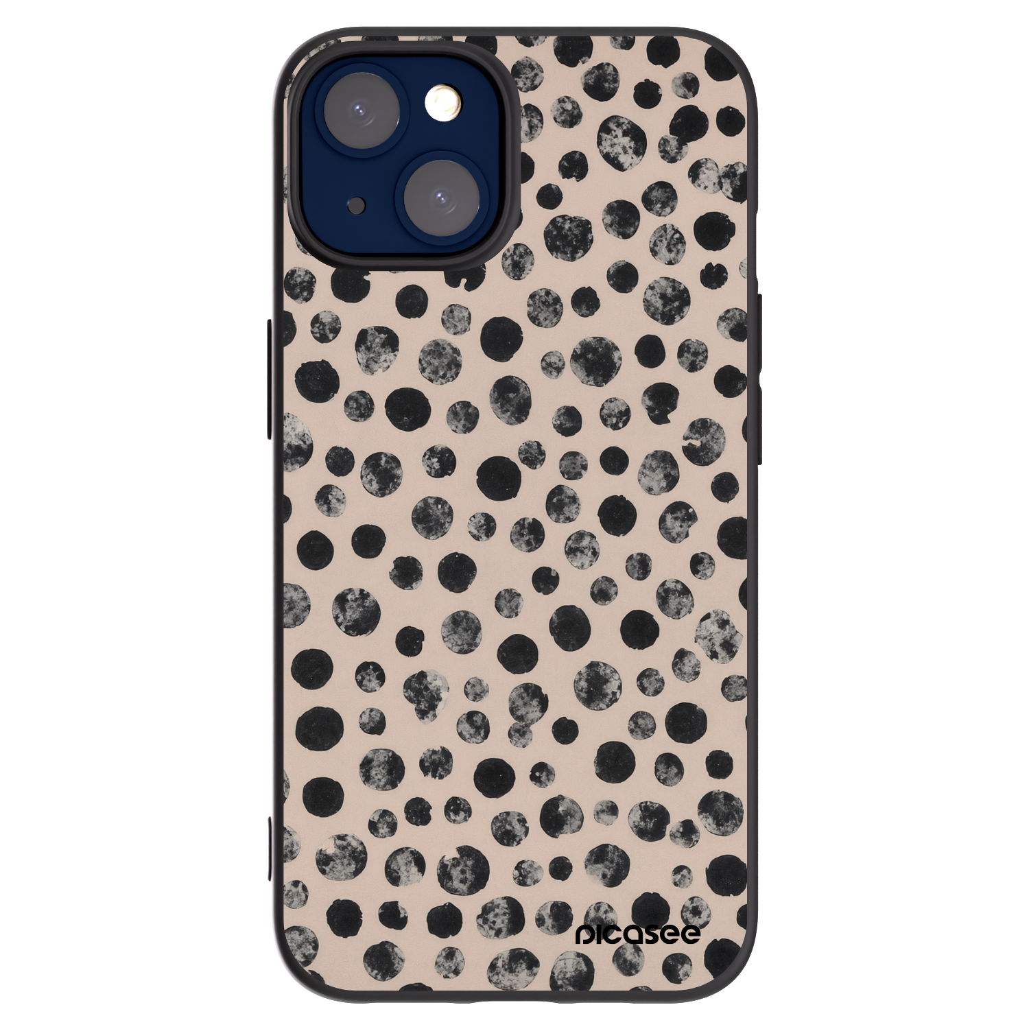 Picasee silikonowe czarne etui na Apple iPhone 14 - Dots