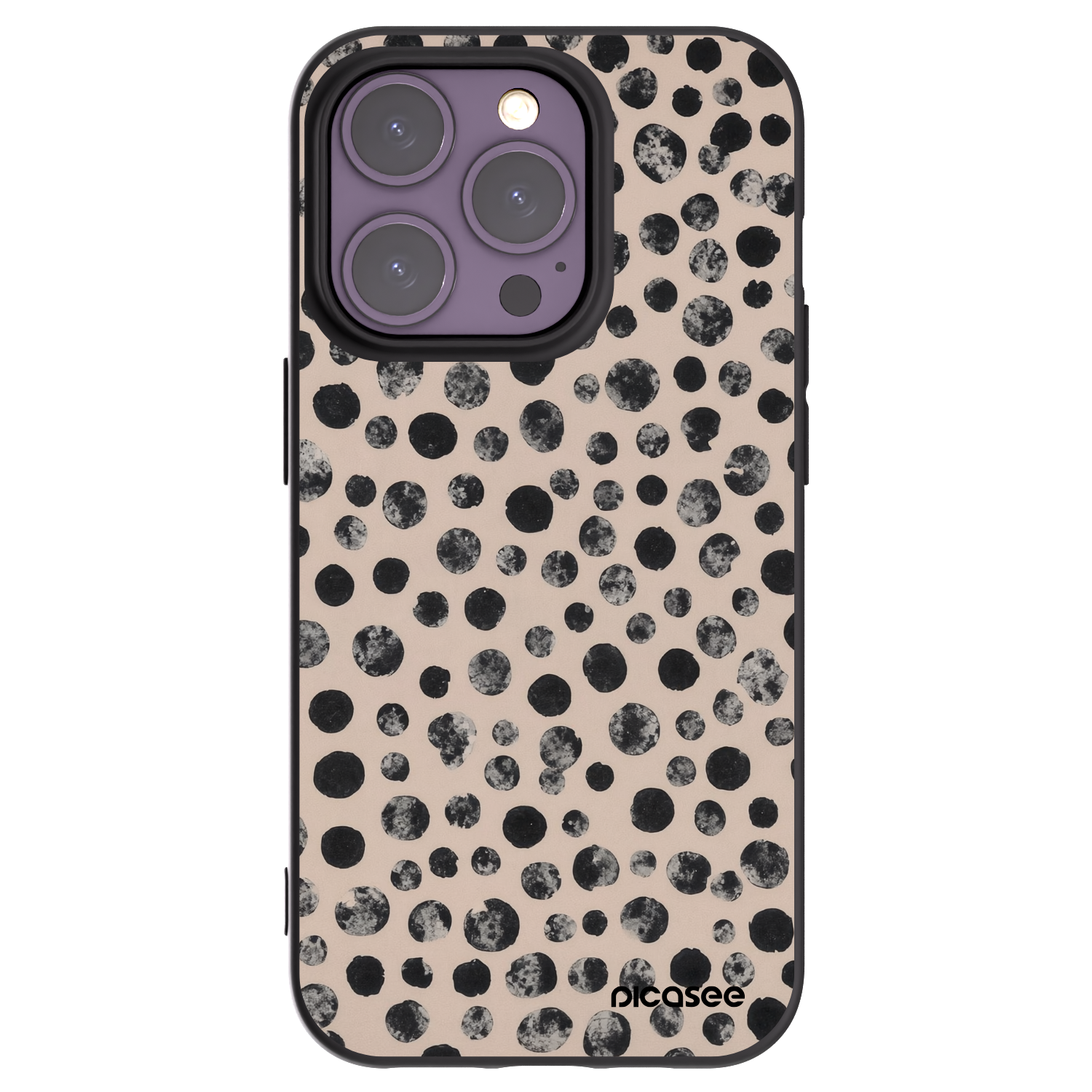 Picasee silikonowe czarne etui na Apple iPhone 14 Pro - Dots