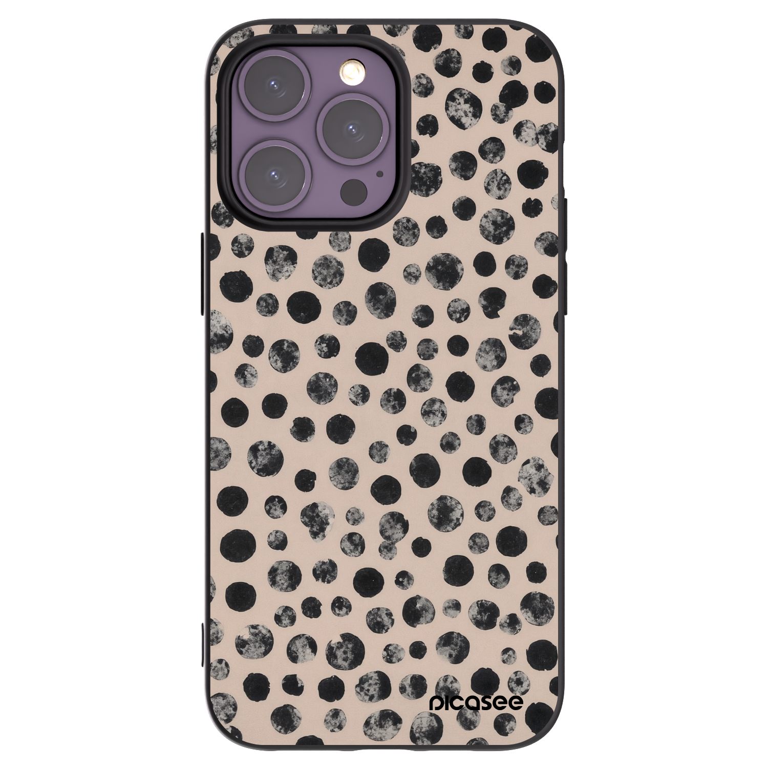 Picasee silikonowe czarne etui na Apple iPhone 14 Pro Max - Dots