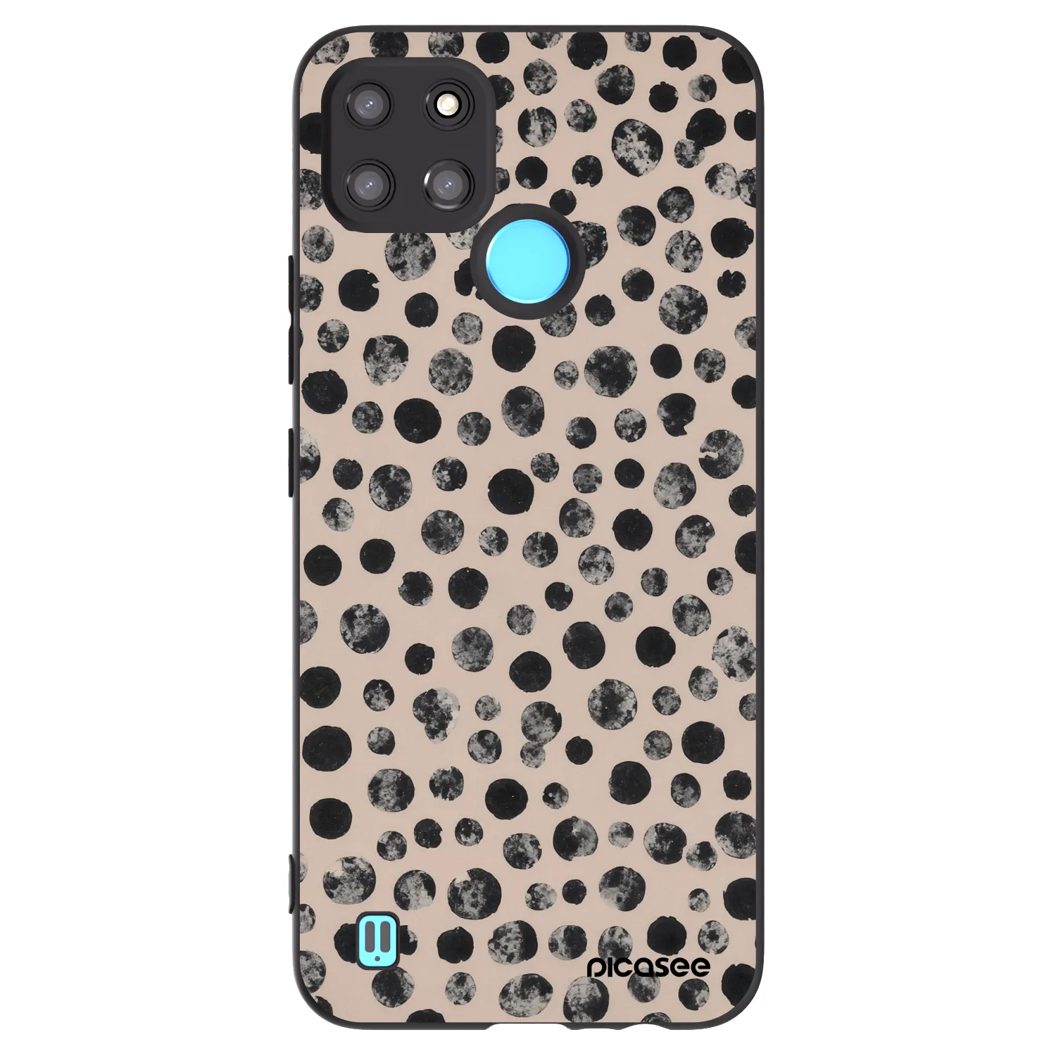 Picasee silikonowe czarne etui na Realme C21Y - Dots