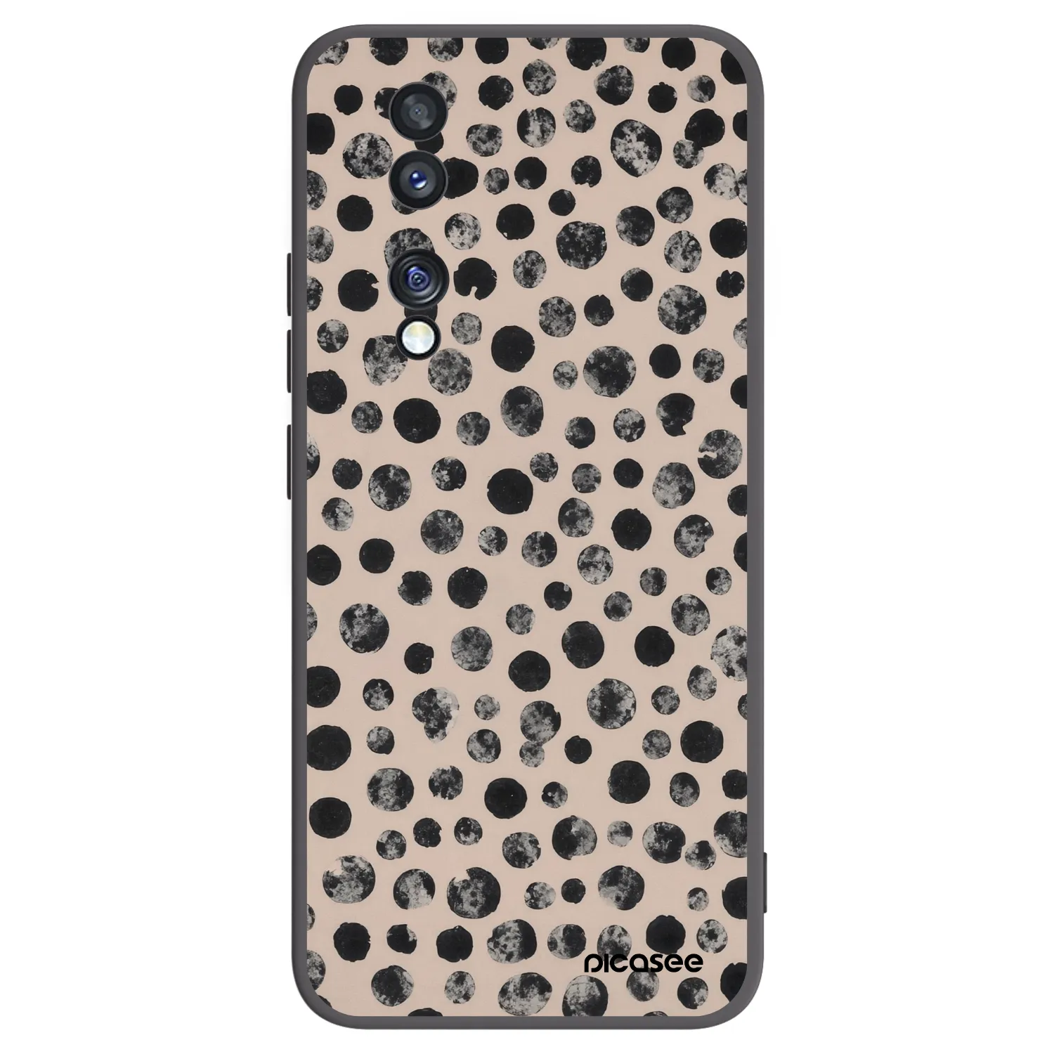 Picasee silikonowe czarne etui na Honor 70 - Dots