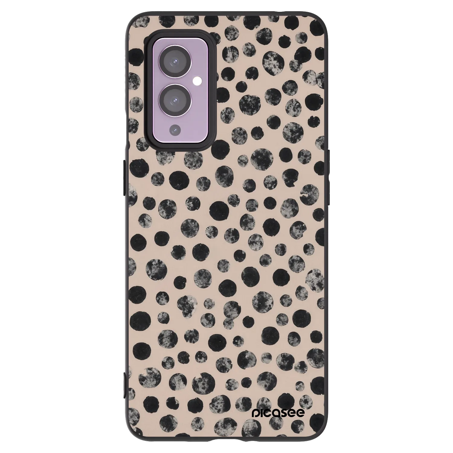 Picasee silikonowe czarne etui na OnePlus 9 - Dots