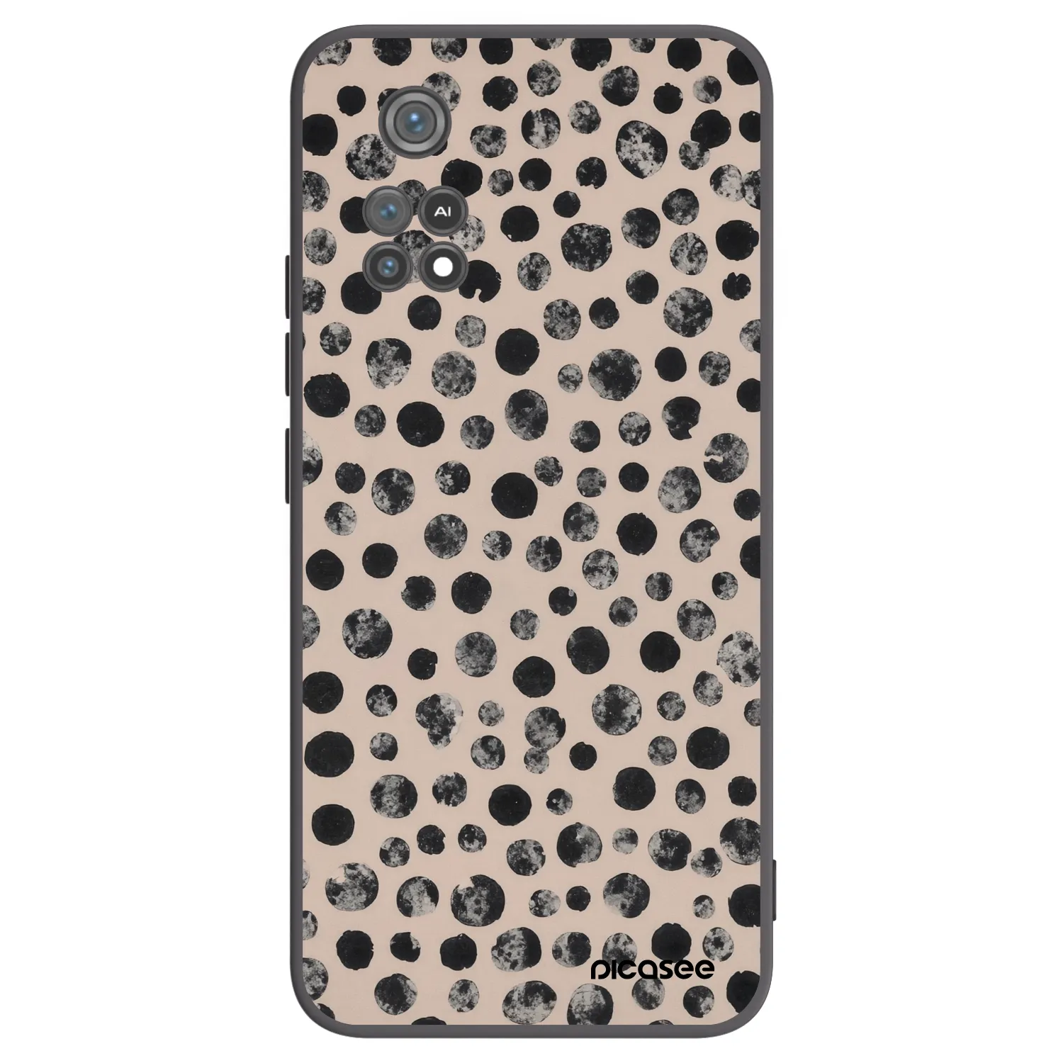Picasee silikonowe czarne etui na Xiaomi Poco M4 Pro - Dots