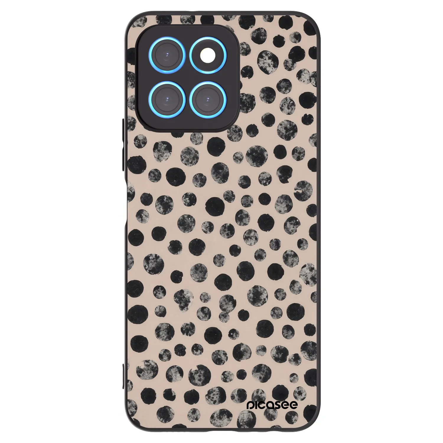 Picasee silikonowe czarne etui na Honor X8 5G - Dots