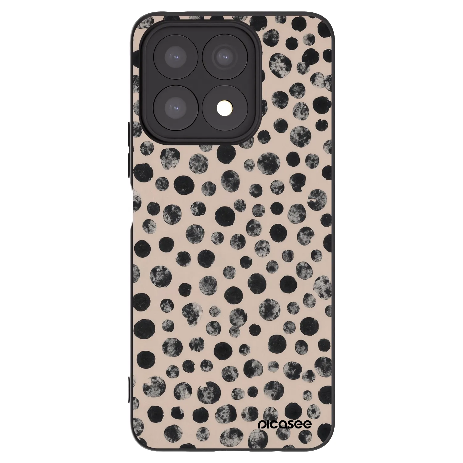 Picasee silikonowe czarne etui na Honor X8a - Dots