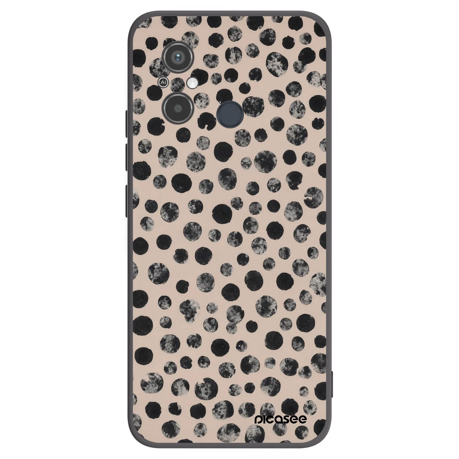 Picasee silikonowe czarne etui na Xiaomi Redmi 12C - Dots