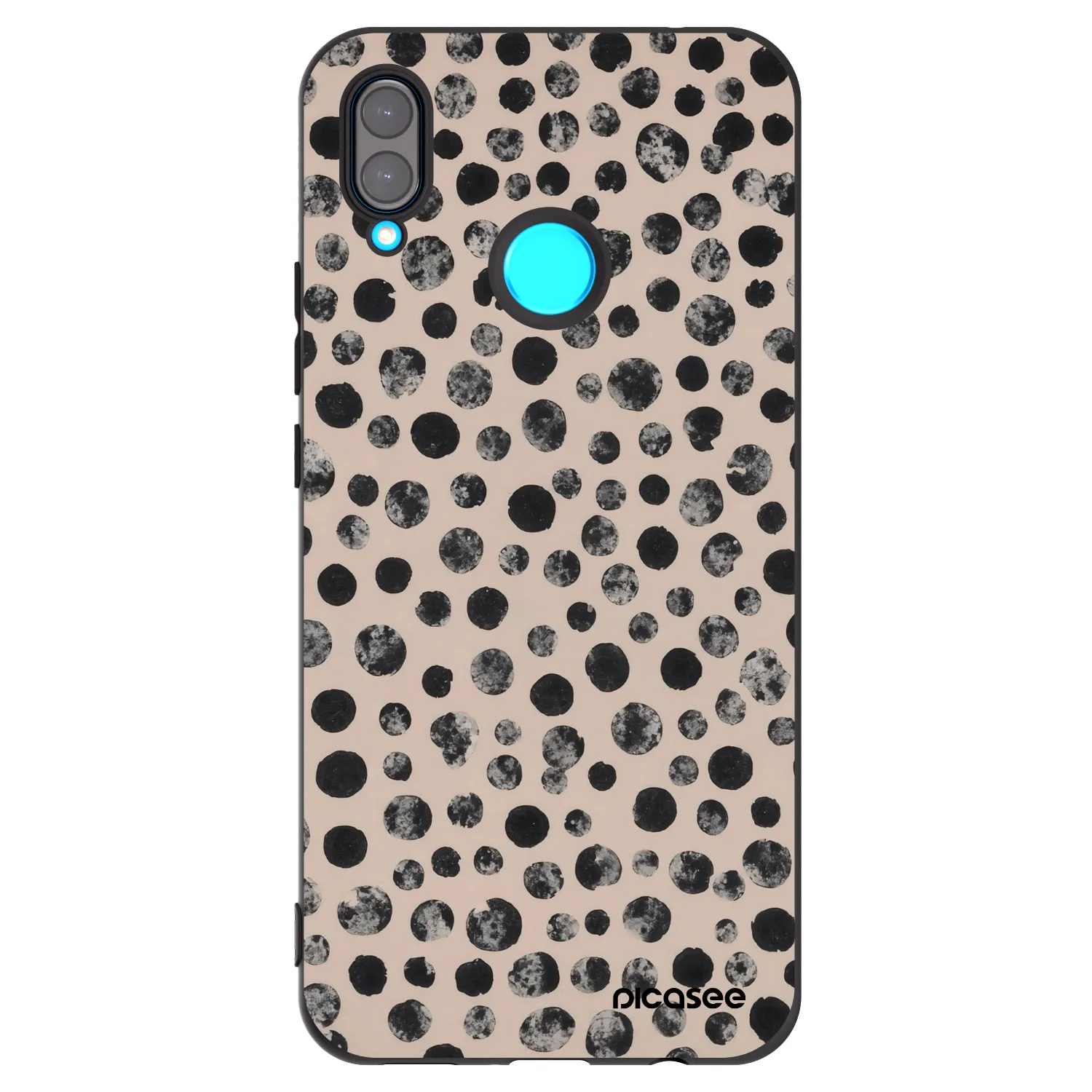 Picasee silikonowe czarne etui na Huawei Nova 3 - Dots