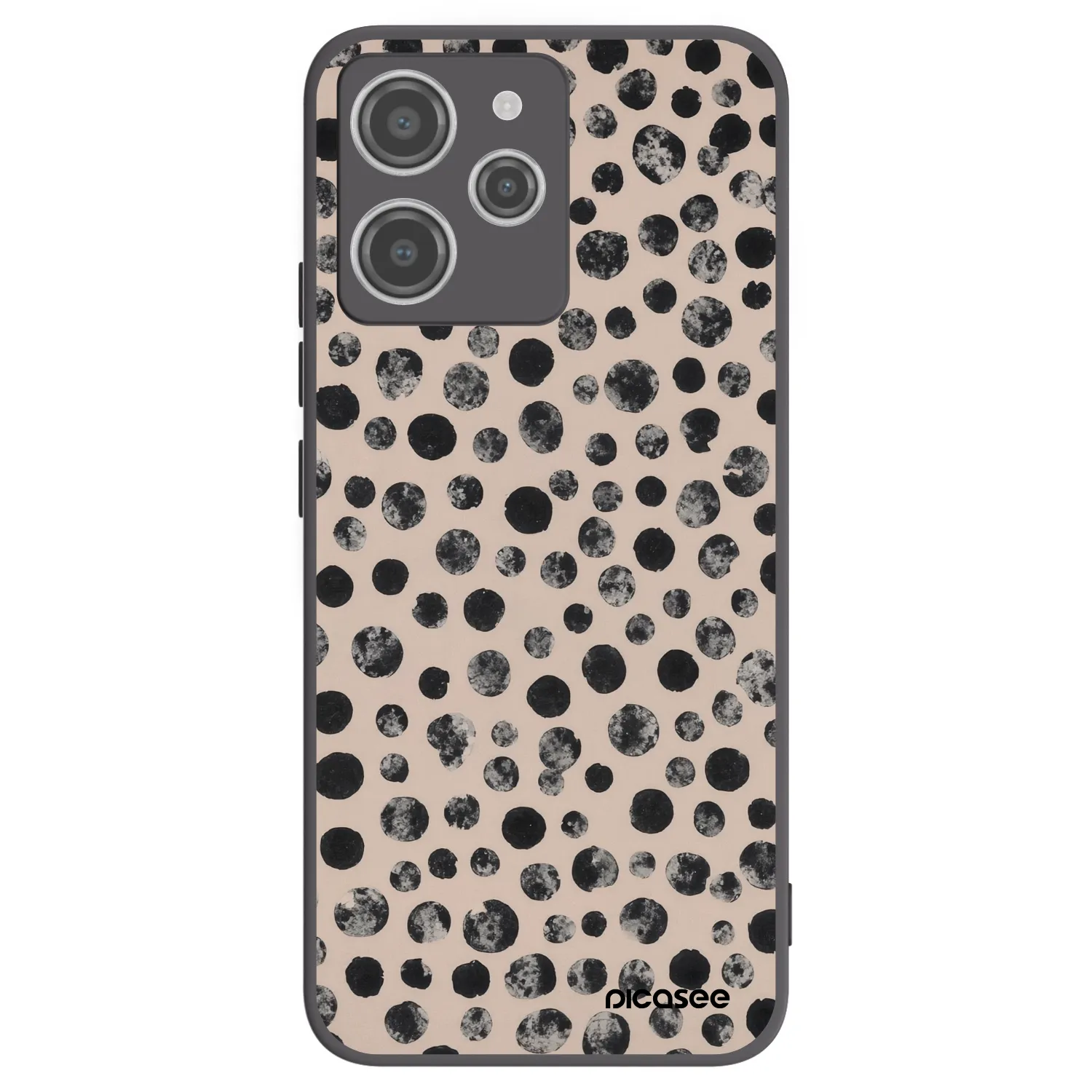 Picasee silikonowe czarne etui na Xiaomi Redmi 12 4G - Dots