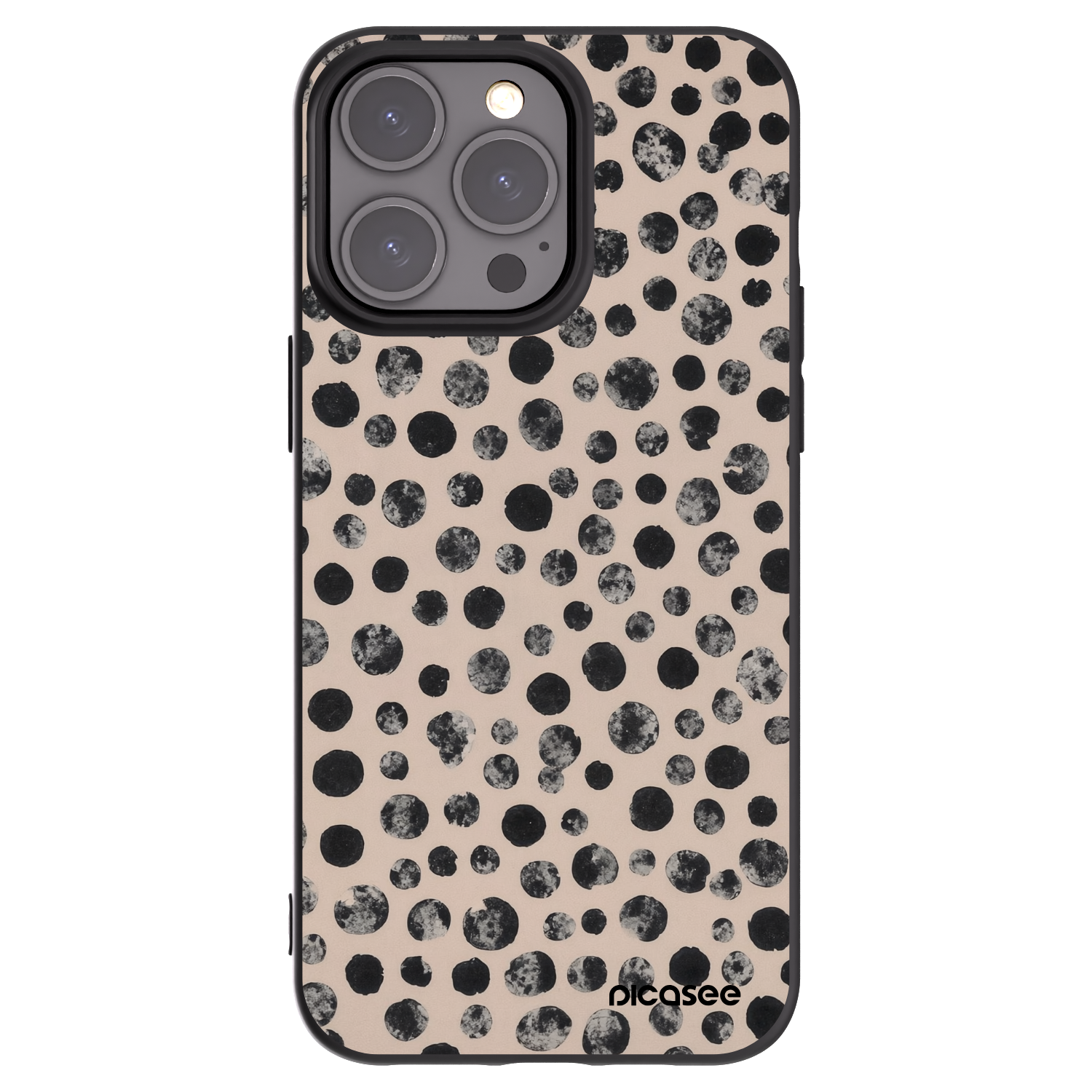 Picasee silikonowe czarne etui na Apple iPhone 15 Pro Max - Dots