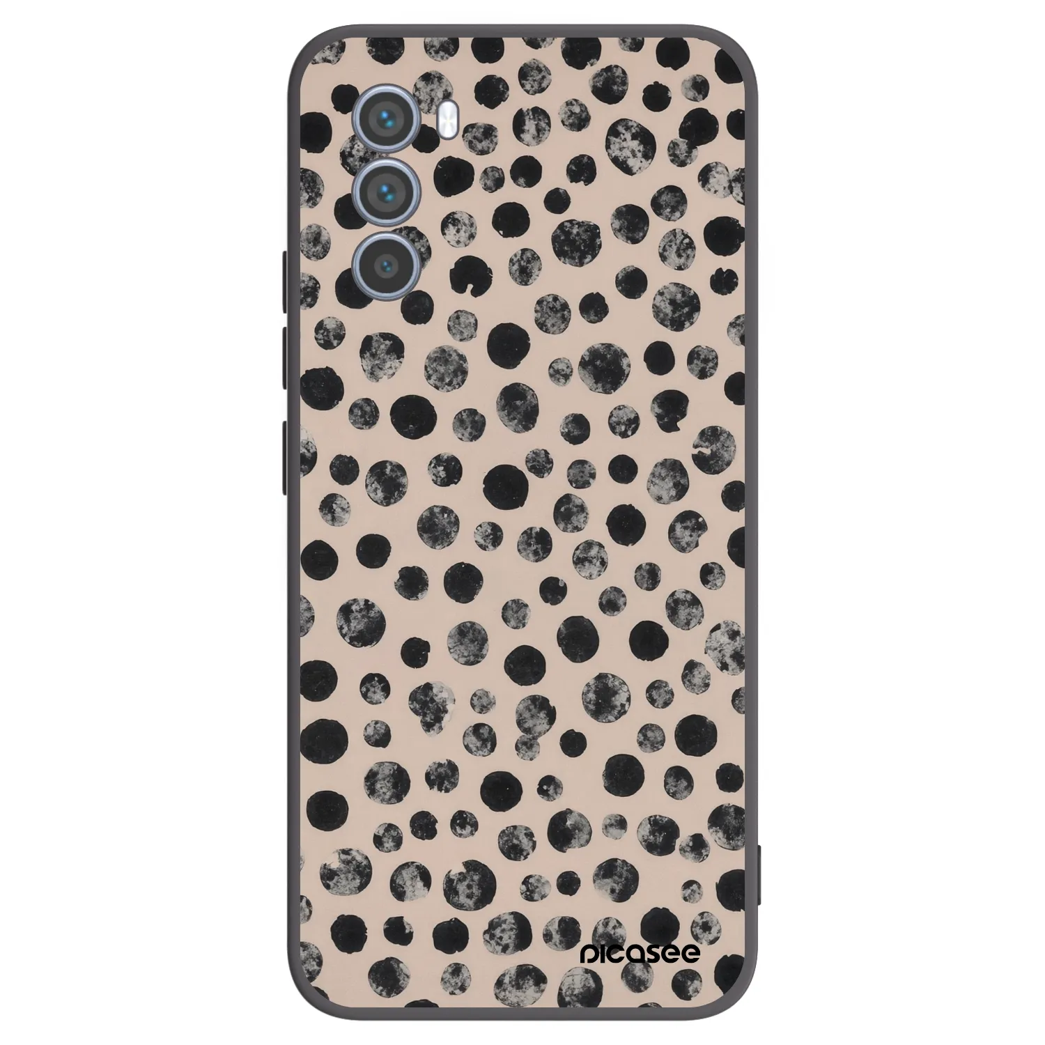 Picasee silikonowe czarne etui na Motorola Moto G62 - Dots