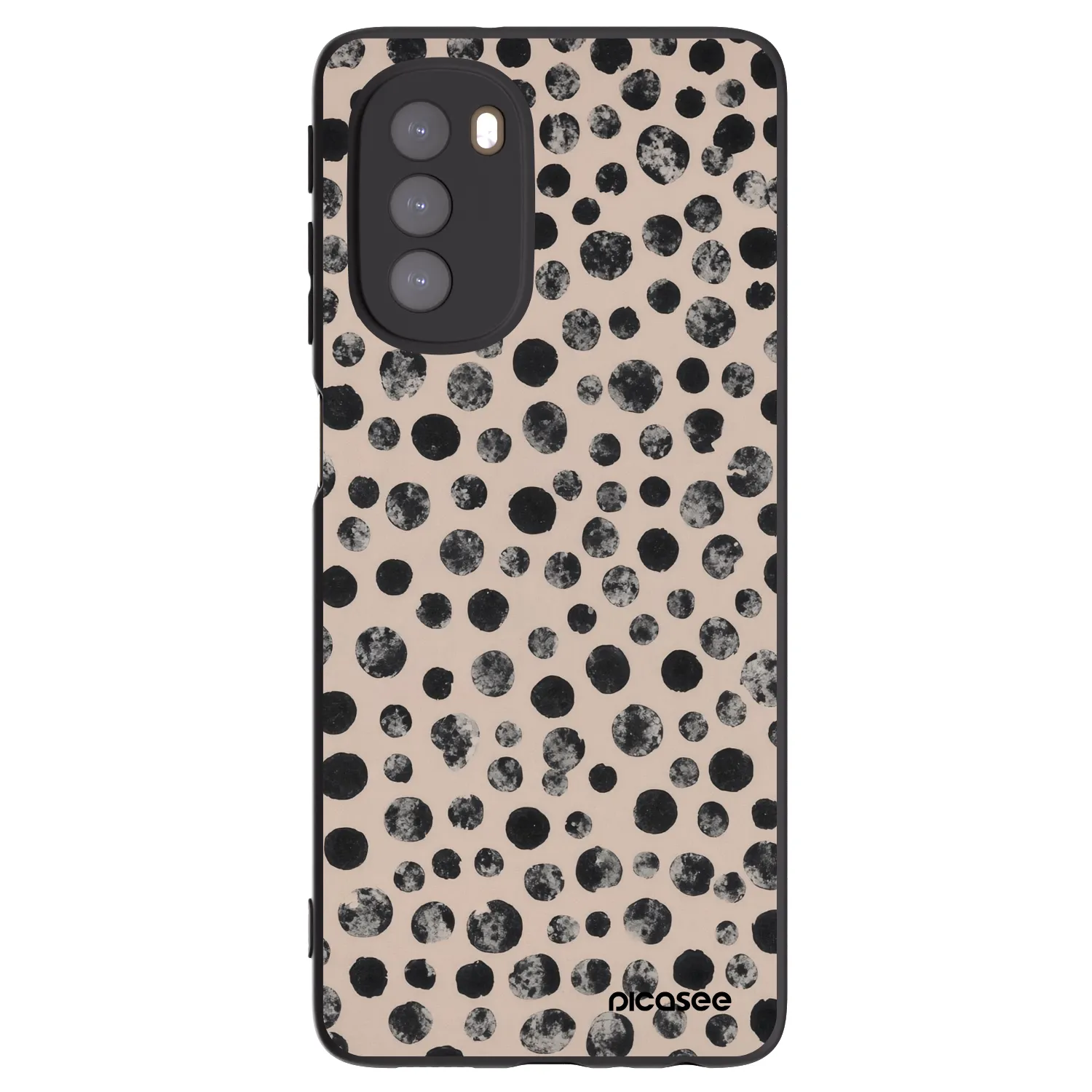 Picasee silikonowe czarne etui na Motorola Moto G51 - Dots