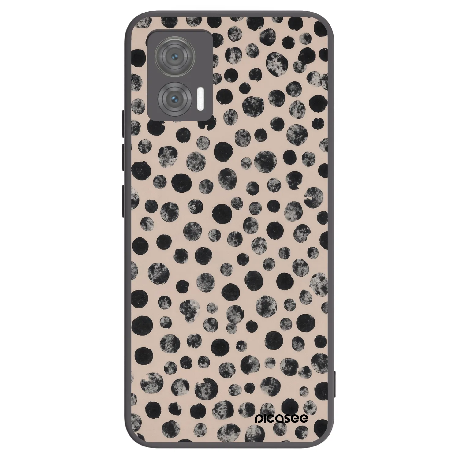 Picasee silikonowe czarne etui na Motorola Edge 30 Neo - Dots
