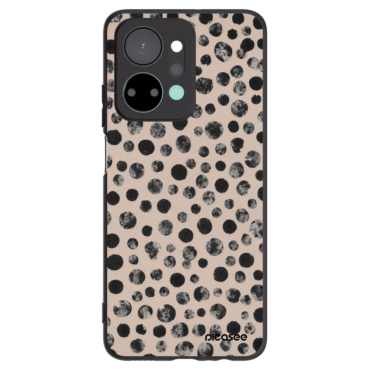 Picasee silikonowe czarne etui na Honor X7a - Dots