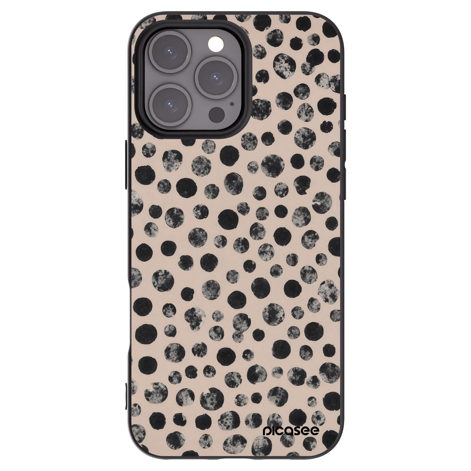 Picasee silikonowe czarne etui na Apple iPhone 16 Pro Max - Dots