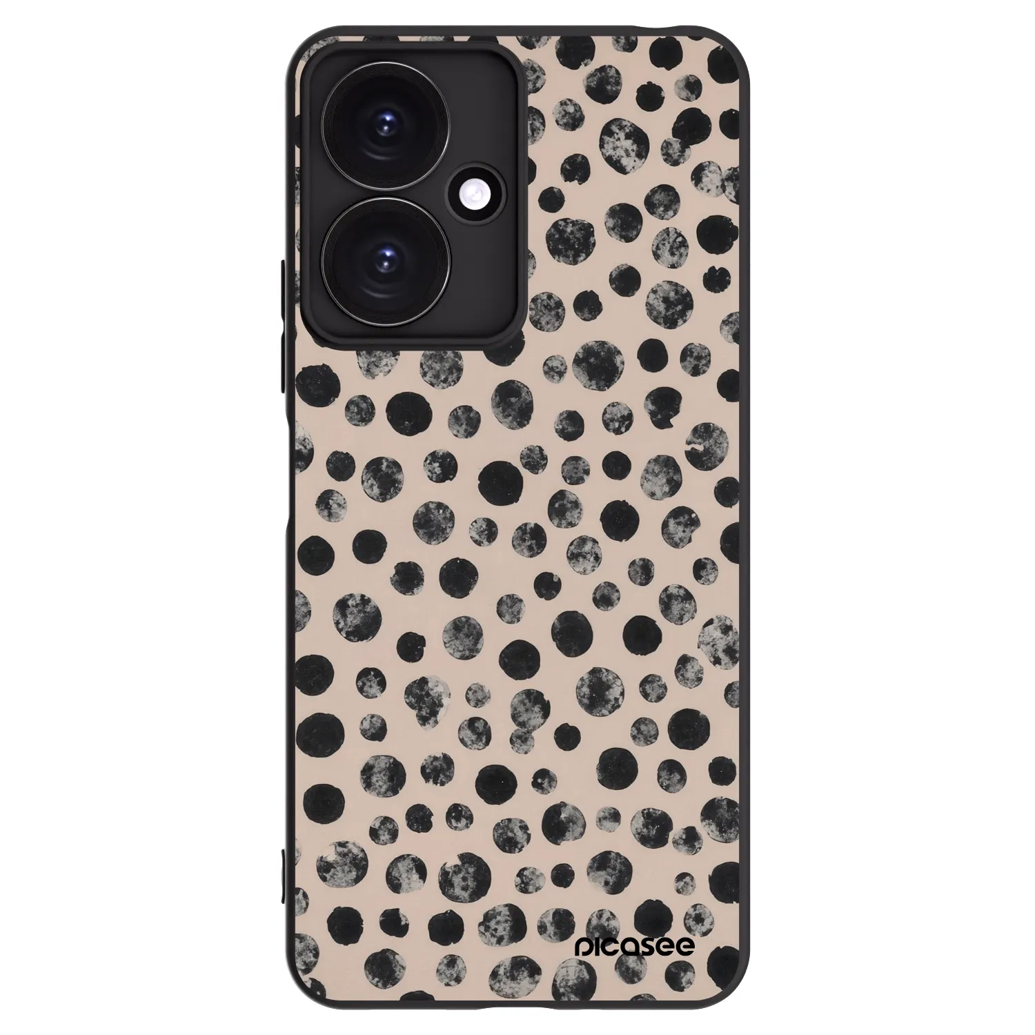 Picasee silikonowe czarne etui na Xiaomi Redmi 13C 5G - Dots