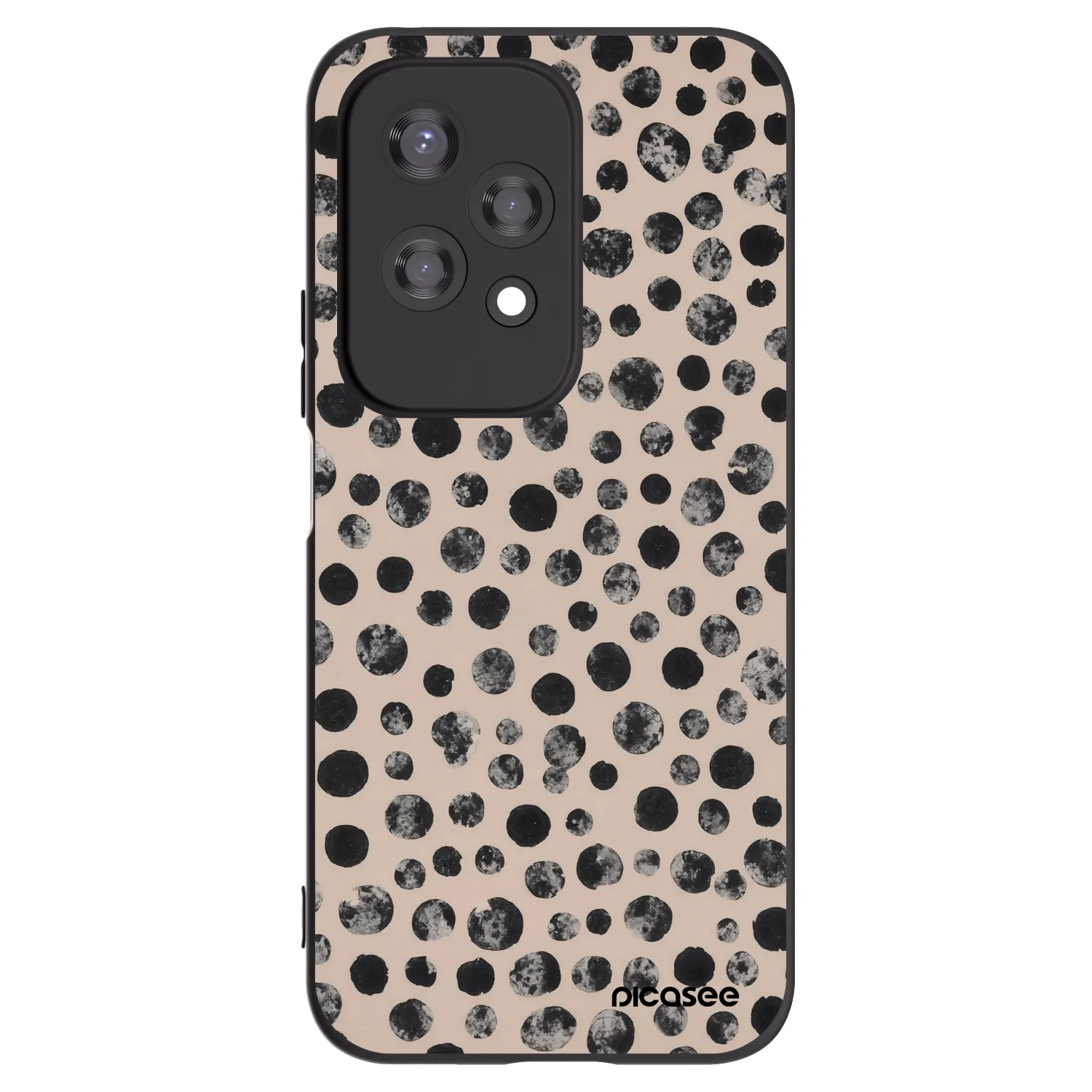 Picasee silikonowe czarne etui na Honor 200 Lite - Dots