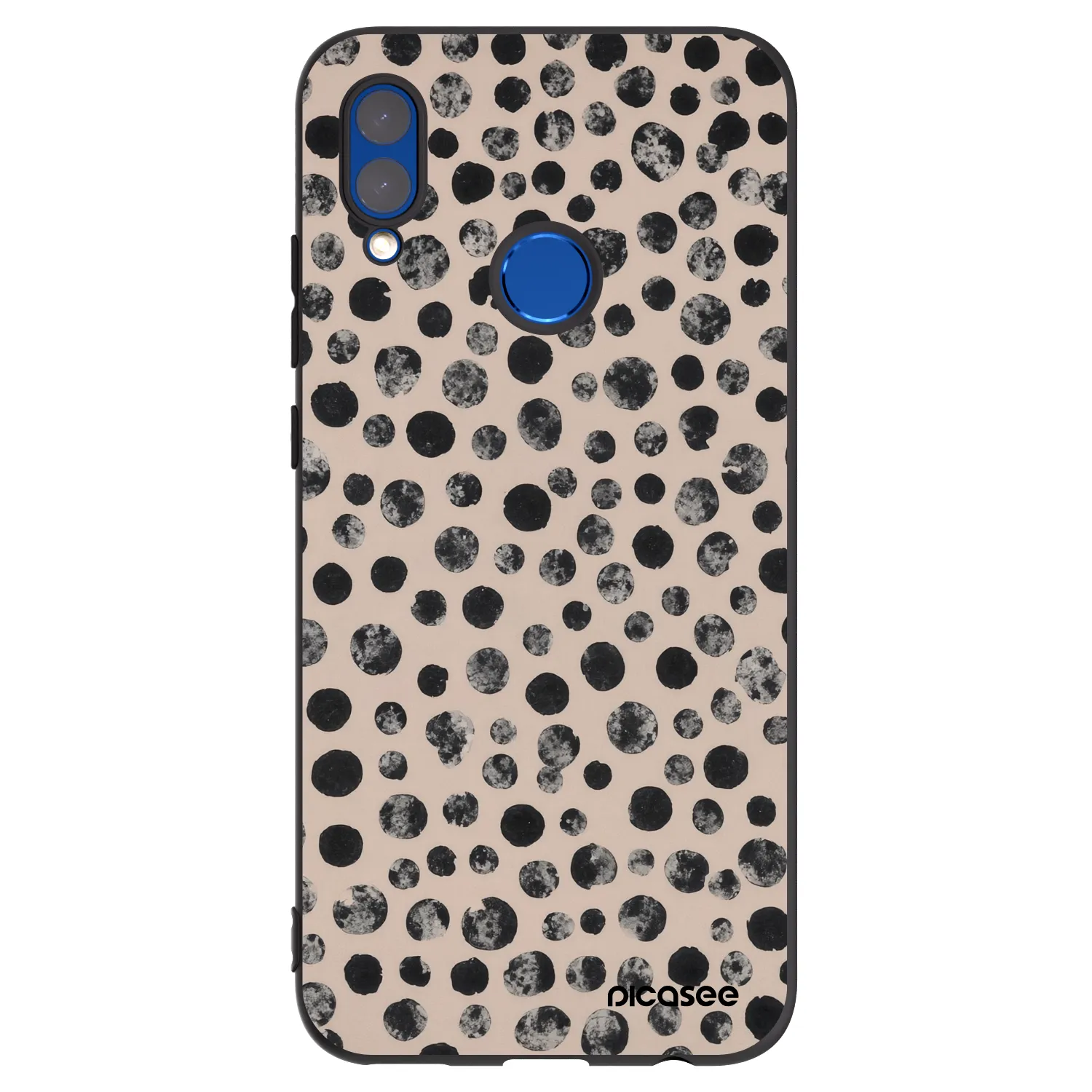 Picasee silikonowe czarne etui na Honor 10 Lite - Dots