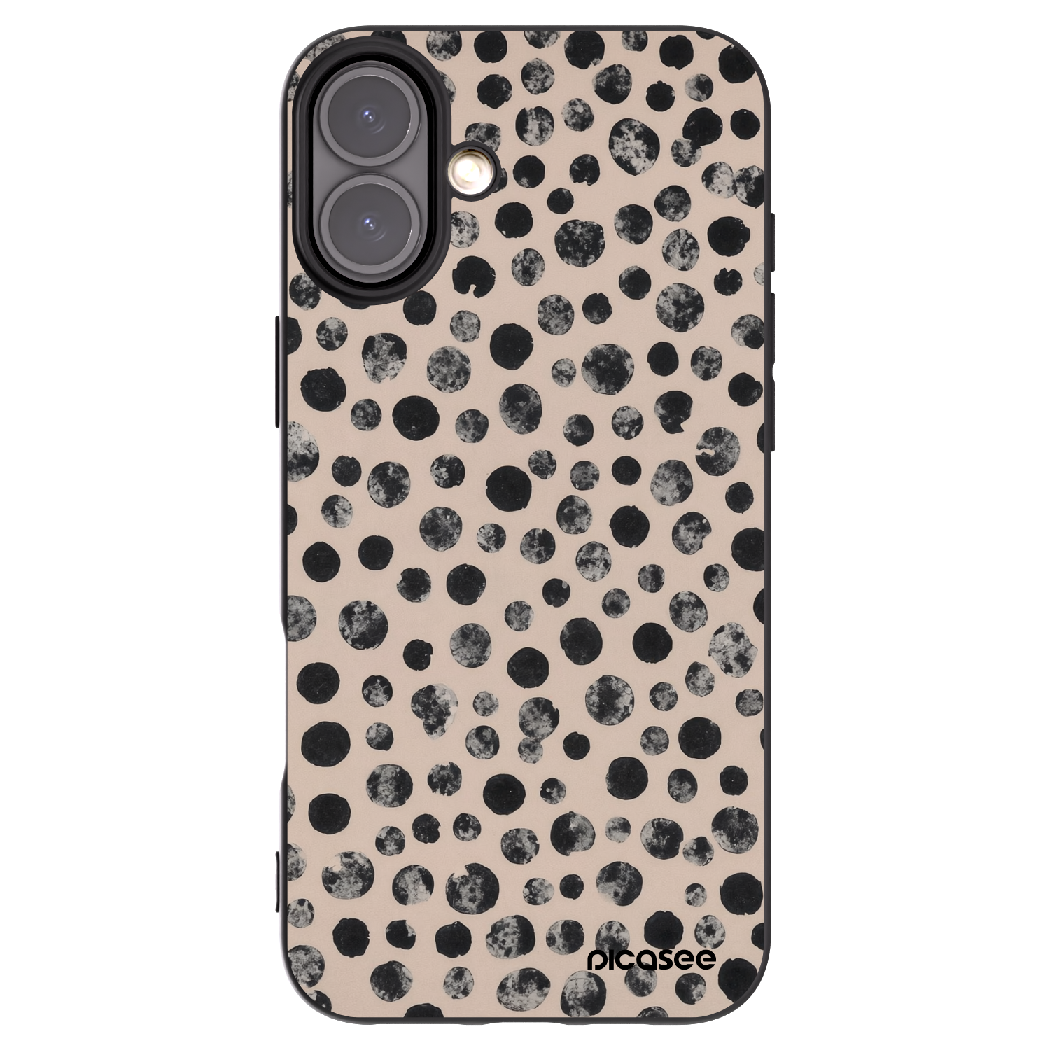 Picasee silikonowe czarne etui na Apple iPhone 16 Plus - Dots