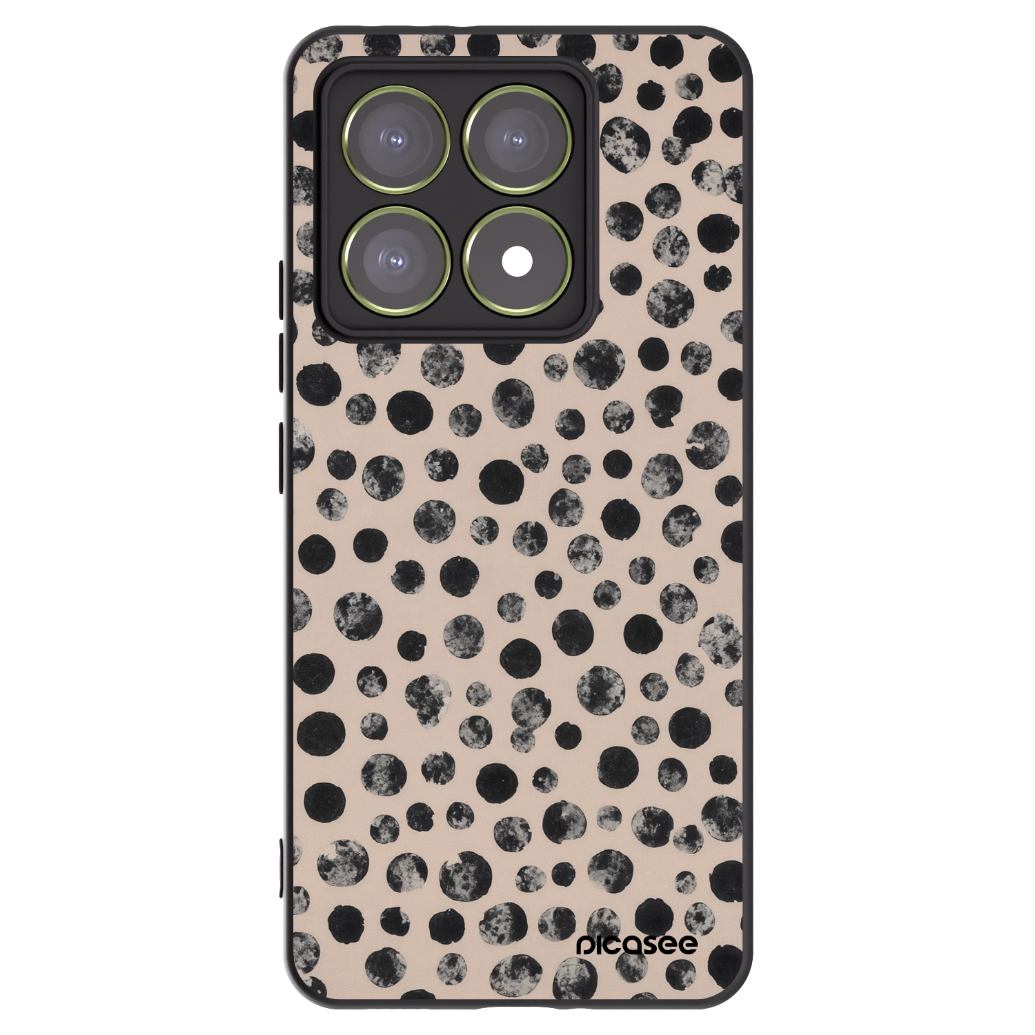 Picasee silikonowe czarne etui na Xiaomi 14T - Dots