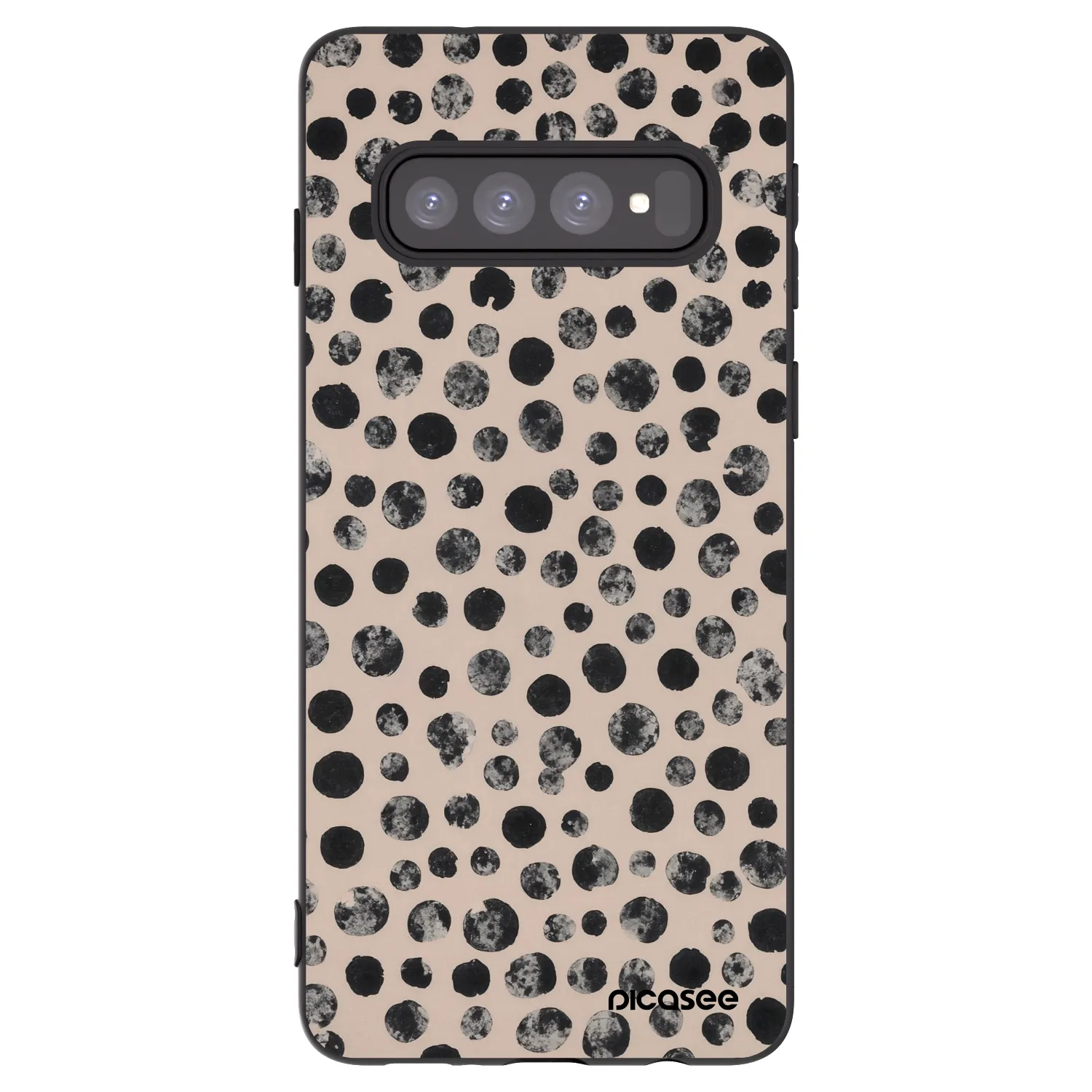 Picasee silikonowe czarne etui na Samsung Galaxy S10 G973 - Dots