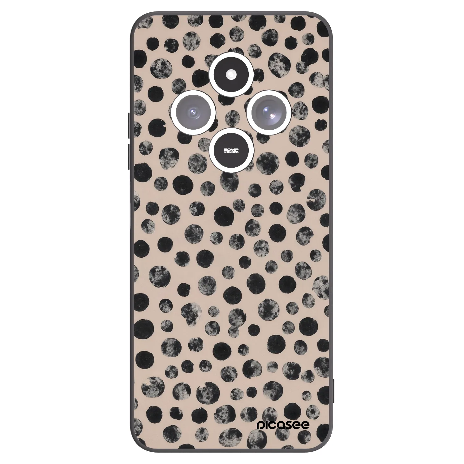 Picasee silikonowe czarne etui na Xiaomi Redmi 14C - Dots