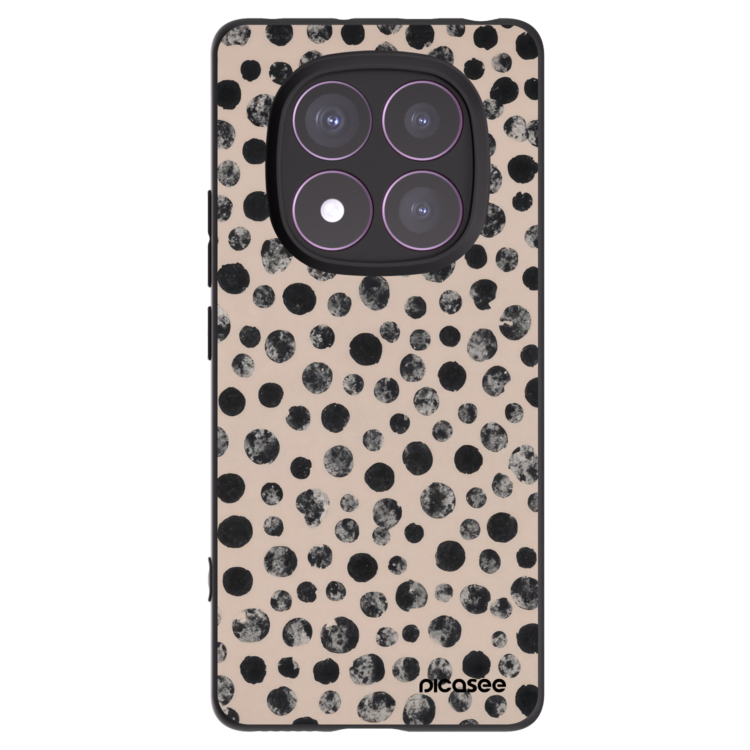 Picasee silikonowe czarne etui na Xiaomi Redmi Note 14 Pro 4G - Dots