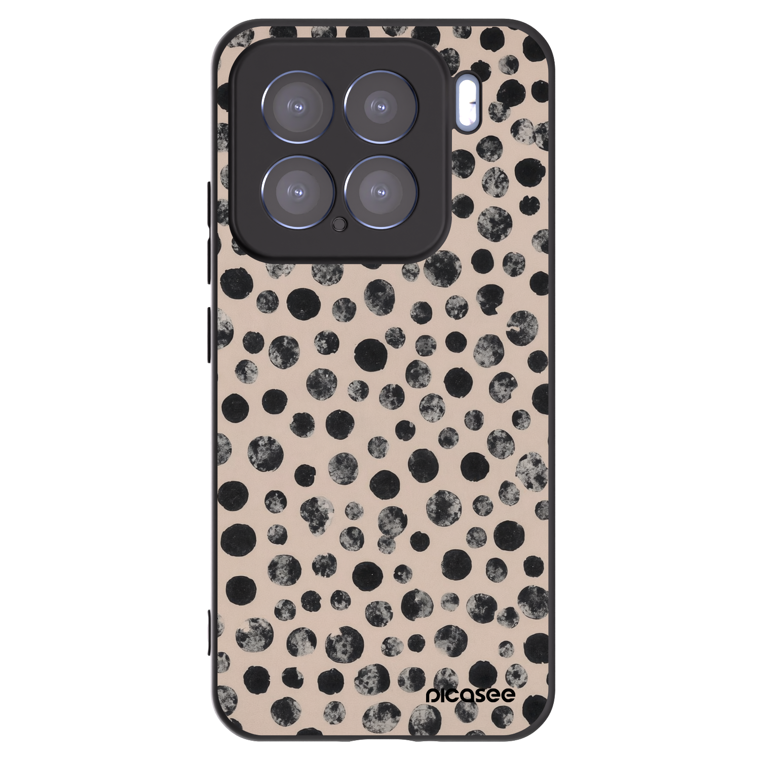 Picasee silikonowe czarne etui na Xiaomi 15 - Dots