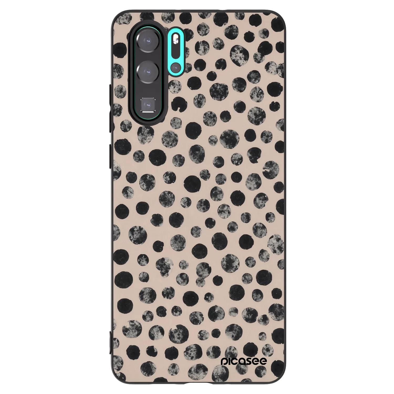 Picasee silikonowe czarne etui na Huawei P30 Pro - Dots