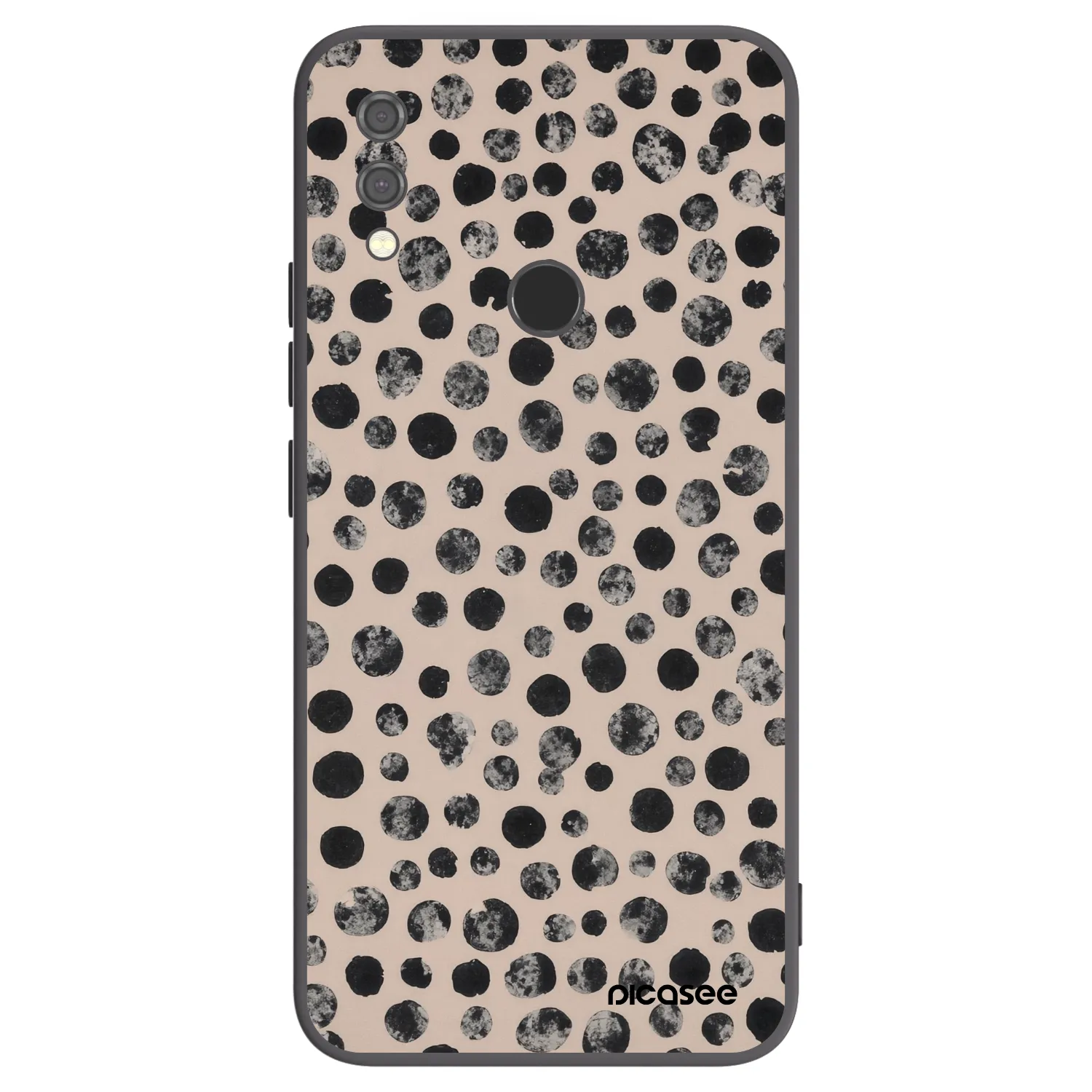 Picasee silikonowe czarne etui na Xiaomi Redmi Note 7 - Dots