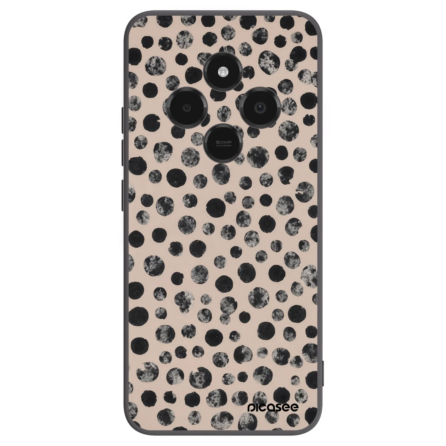 Picasee silikonowe czarne etui na Xiaomi Poco C75 - Dots
