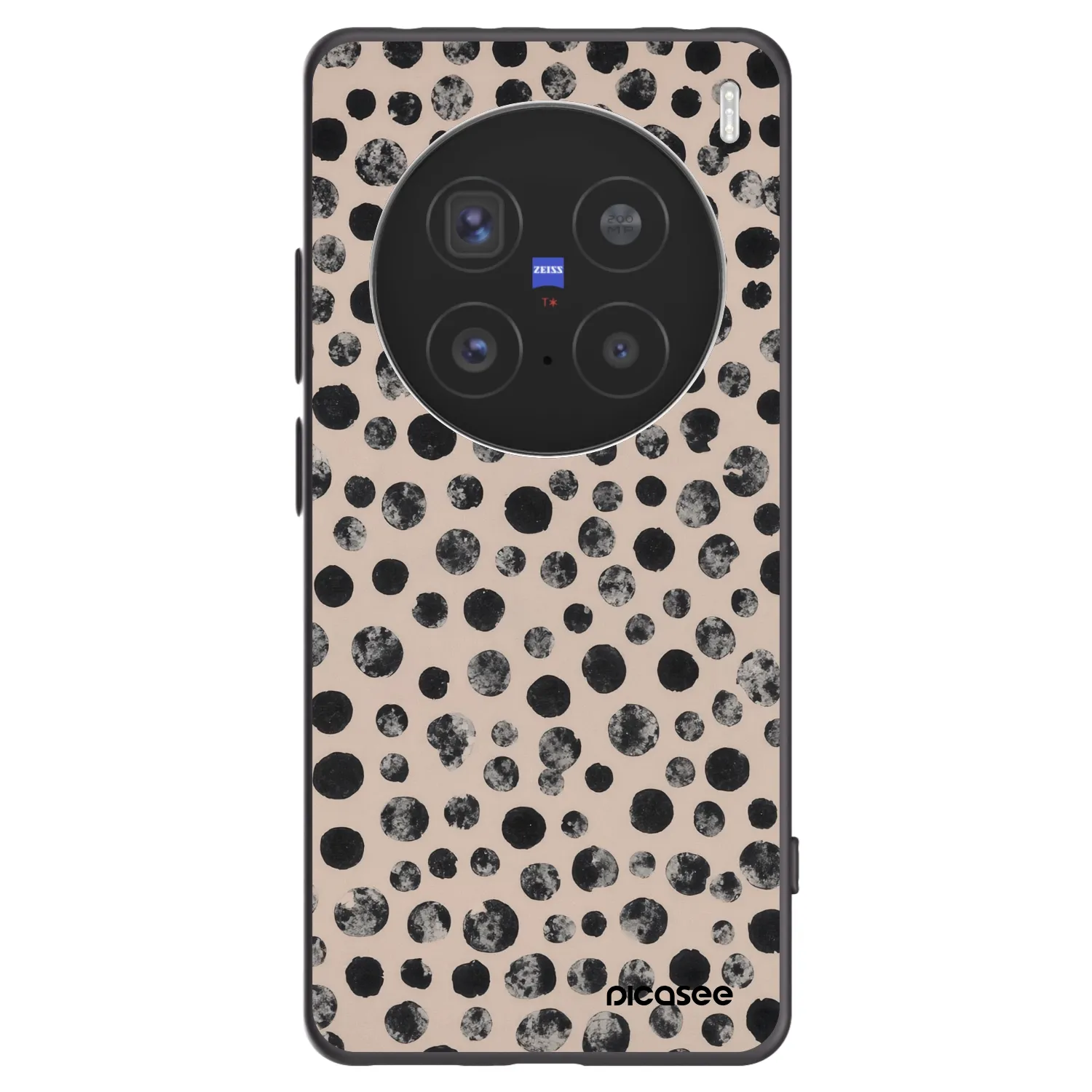 Picasee silikonowe czarne etui na Vivo X200 Pro - Dots