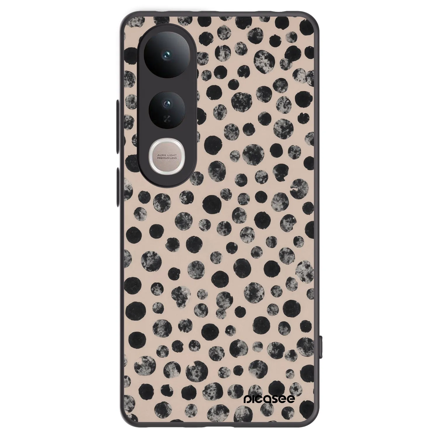 Picasee silikonowe czarne etui na Vivo V50 Lite 5G - Dots