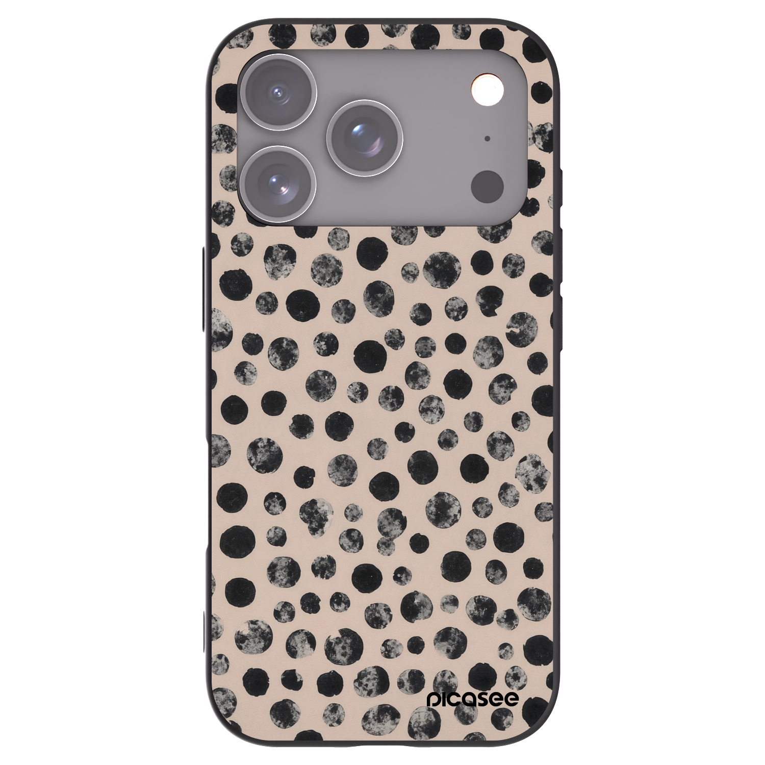 Picasee silikonowe czarne etui na Apple iPhone 17 Pro - Dots