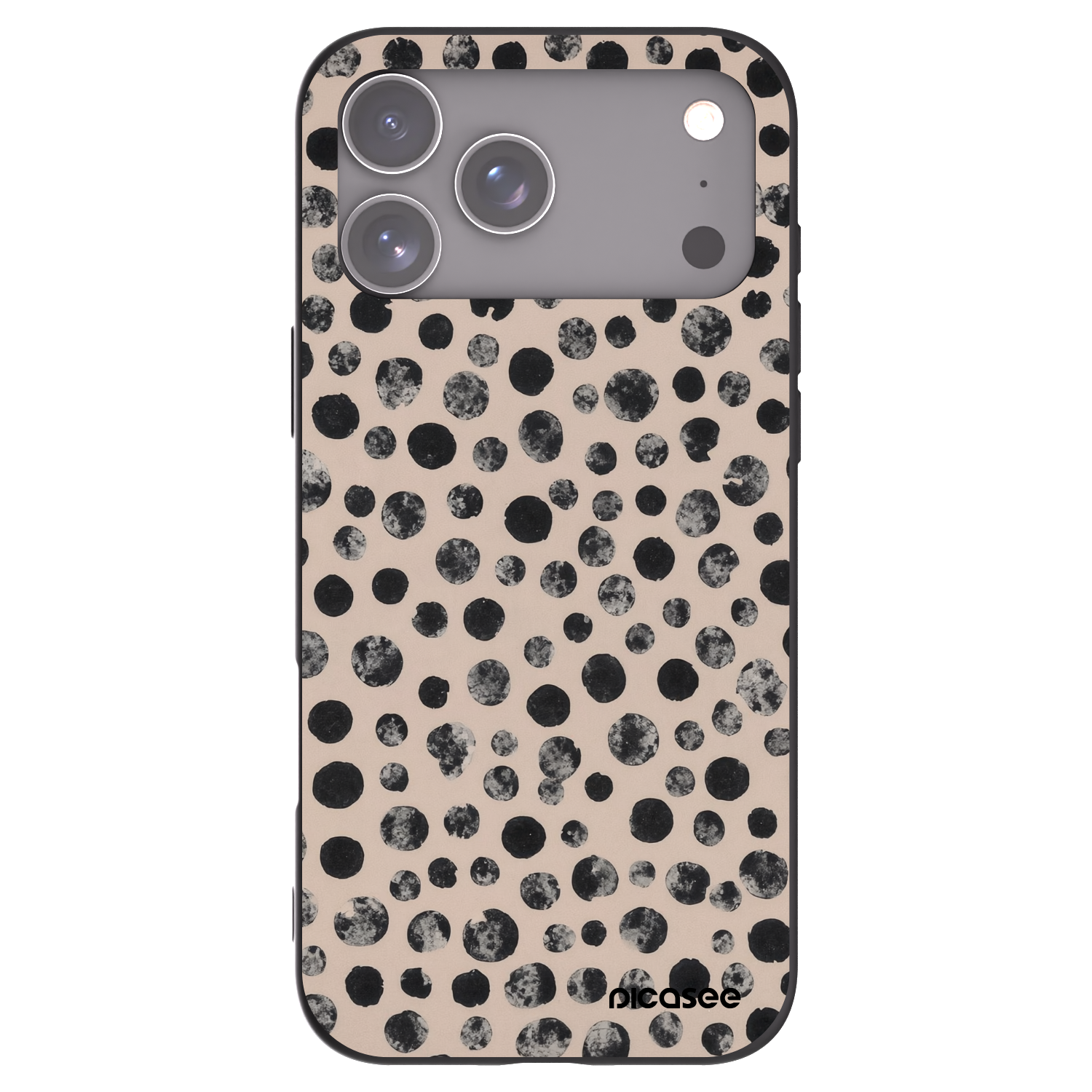 Picasee silikonowe czarne etui na Apple iPhone 17 Pro Max - Dots