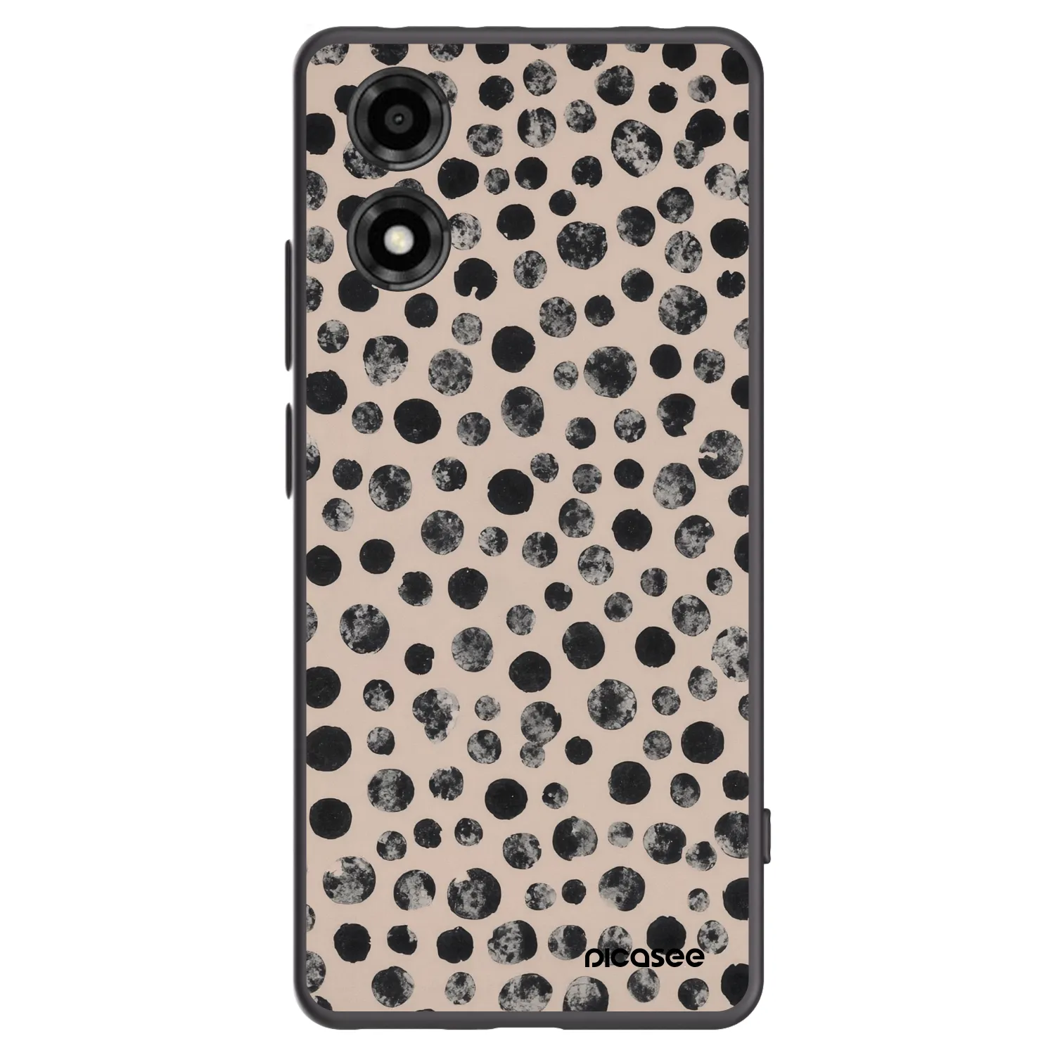 Picasee silikonowe czarne etui na Motorola Moto E14 - Dots