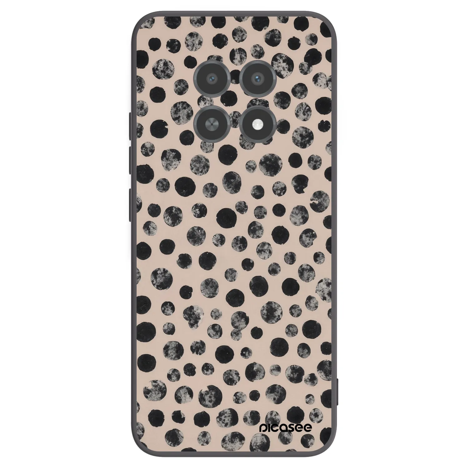 Picasee silikonowe czarne etui na Realme 12X - Dots