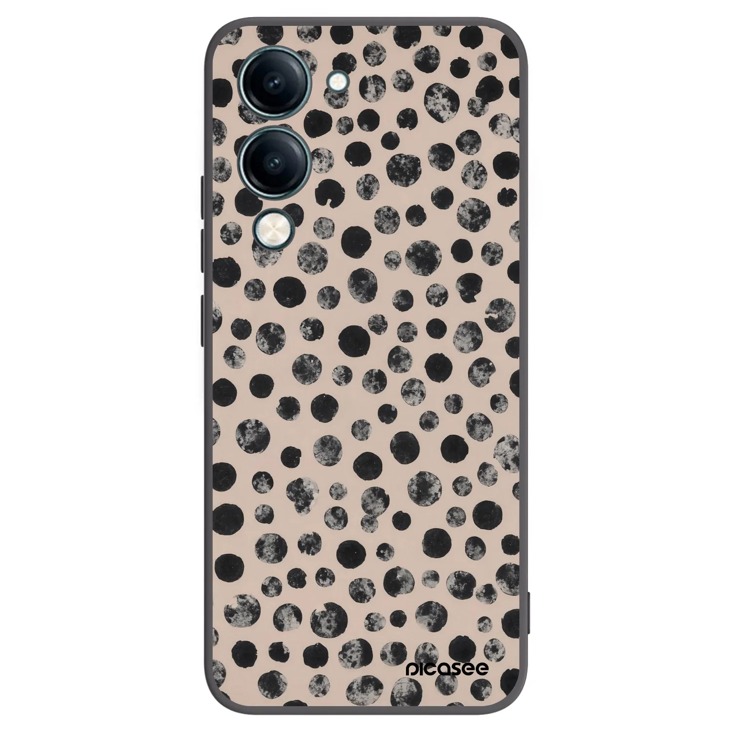 Picasee silikonowe czarne etui na Vivo Y29s 5G - Dots