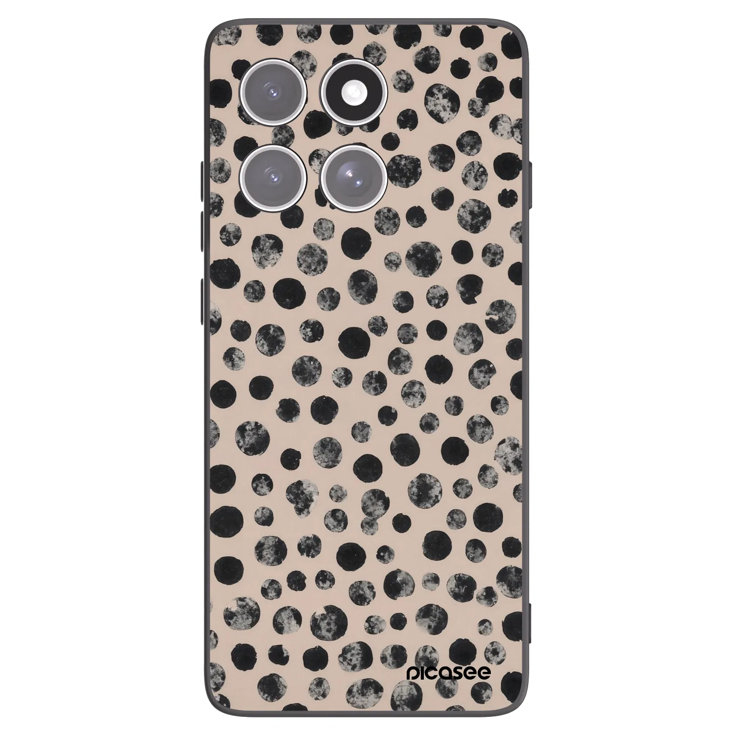 Picasee silikonowe czarne etui na Motorola Edge 60 Fusion - Dots