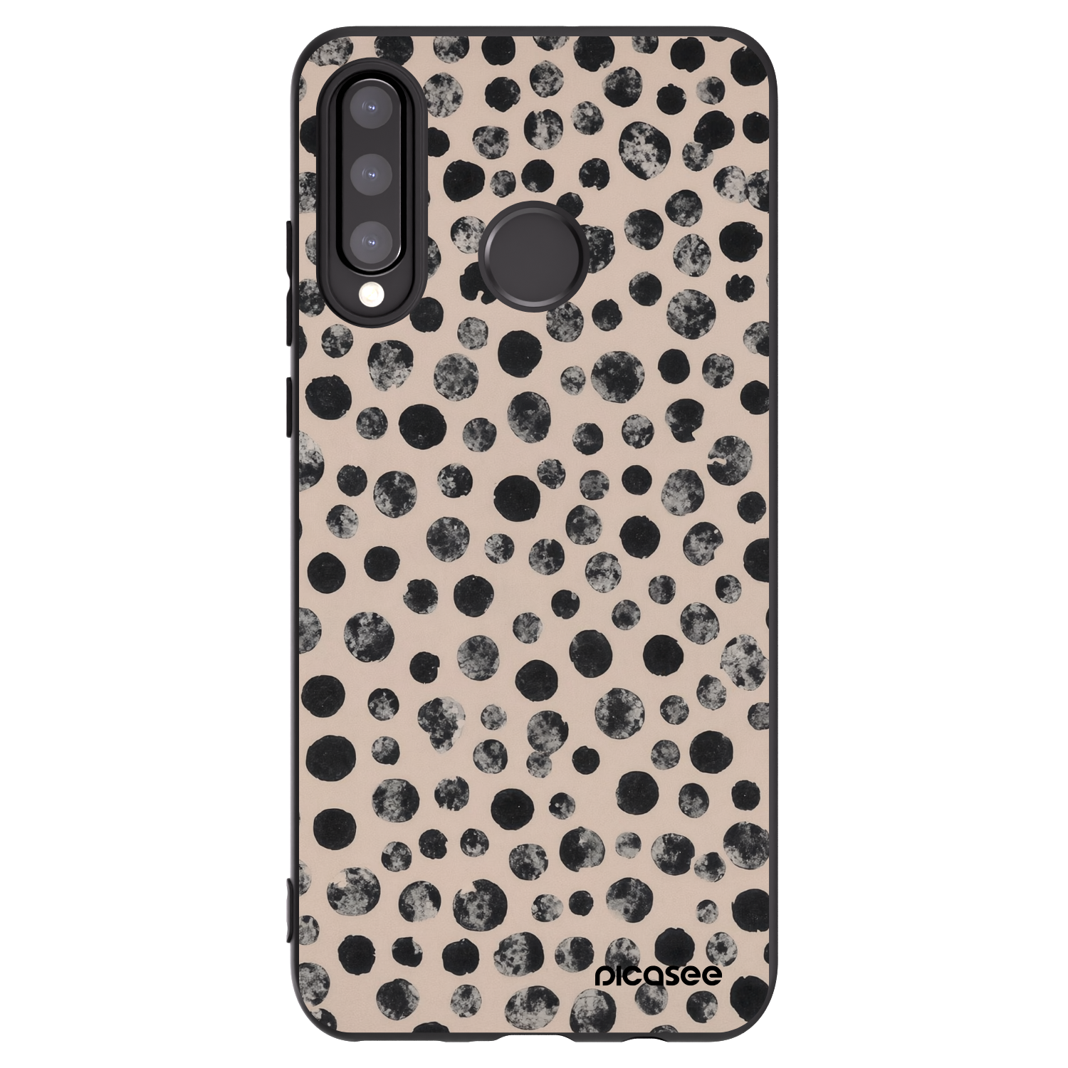 Picasee silikonowe czarne etui na Huawei P30 Lite - Dots